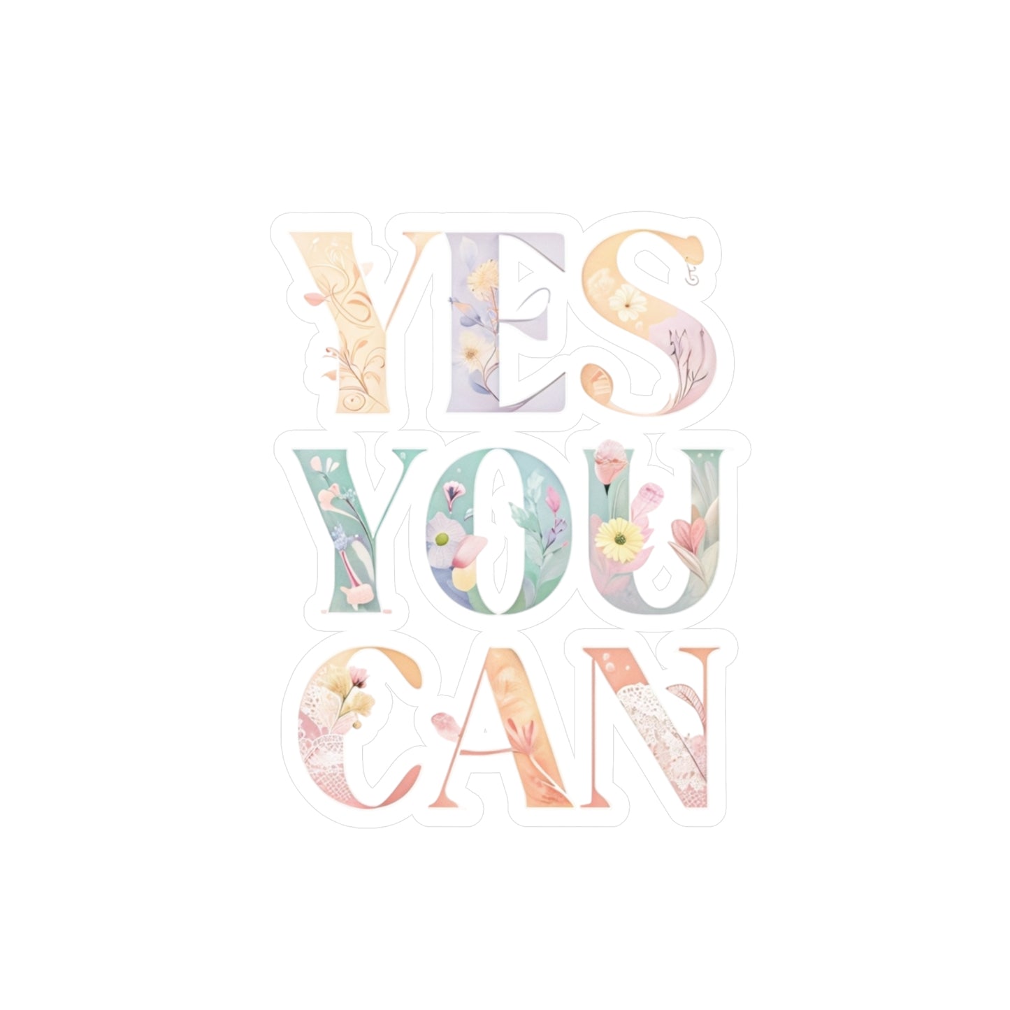 Inspirational Vinyl Decals for Home Decor, Motivational Stickers, Positive Affirmation Stickers, Yes You Can Decal for Walls, Laptop