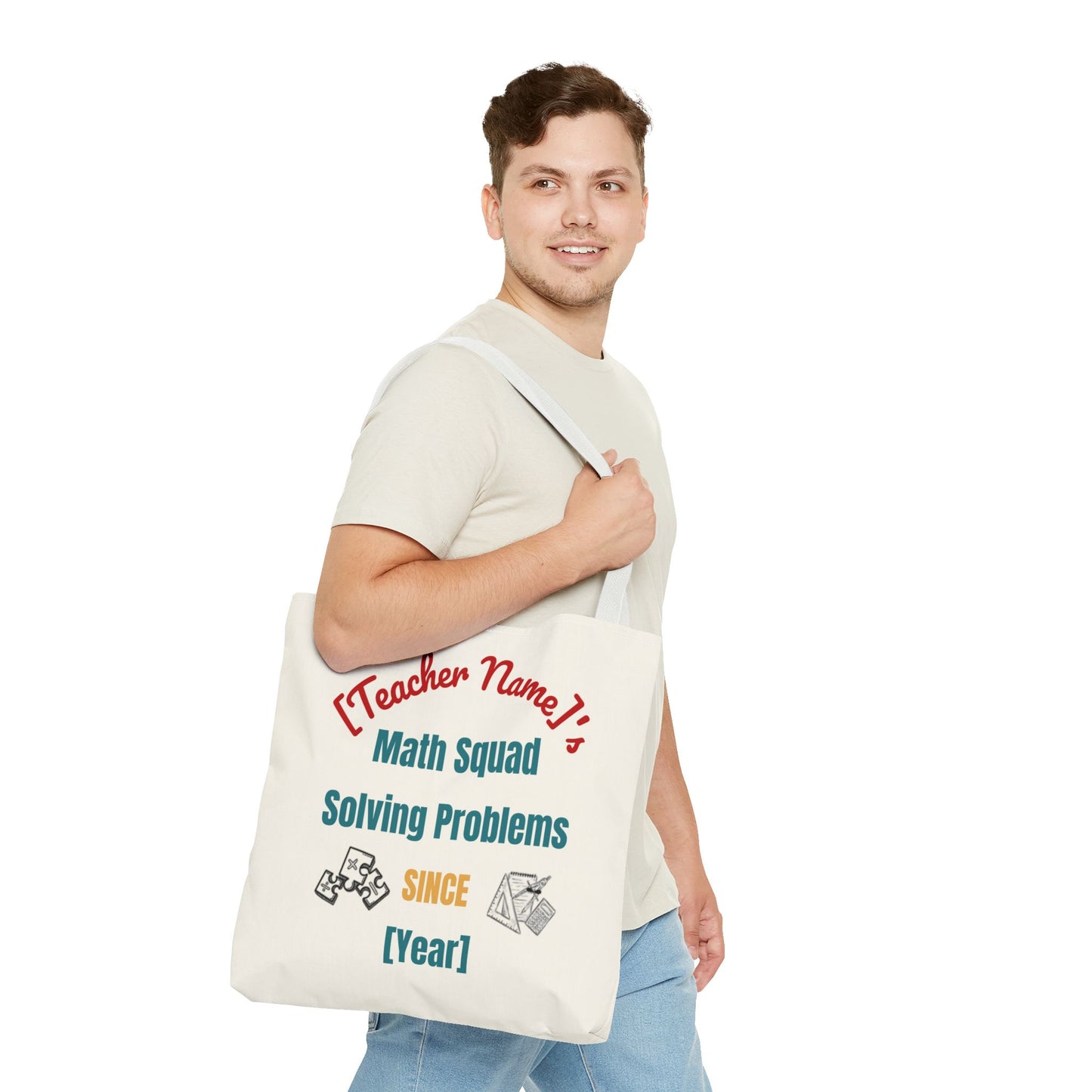 Personalized Teacher Tote Bag, Math Squad Bag, School Supply Tote, Gift for Teachers, Classroom Essentials, Teacher Appreciation