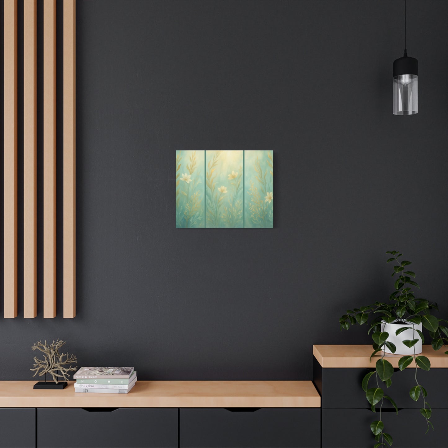 Ocean-Inspired Floral Wall Art Tranquil Home Decor for Living Room Bedroom Nature Lovers Watercolour Serene Canvas Coastal Decor Sea Garden
