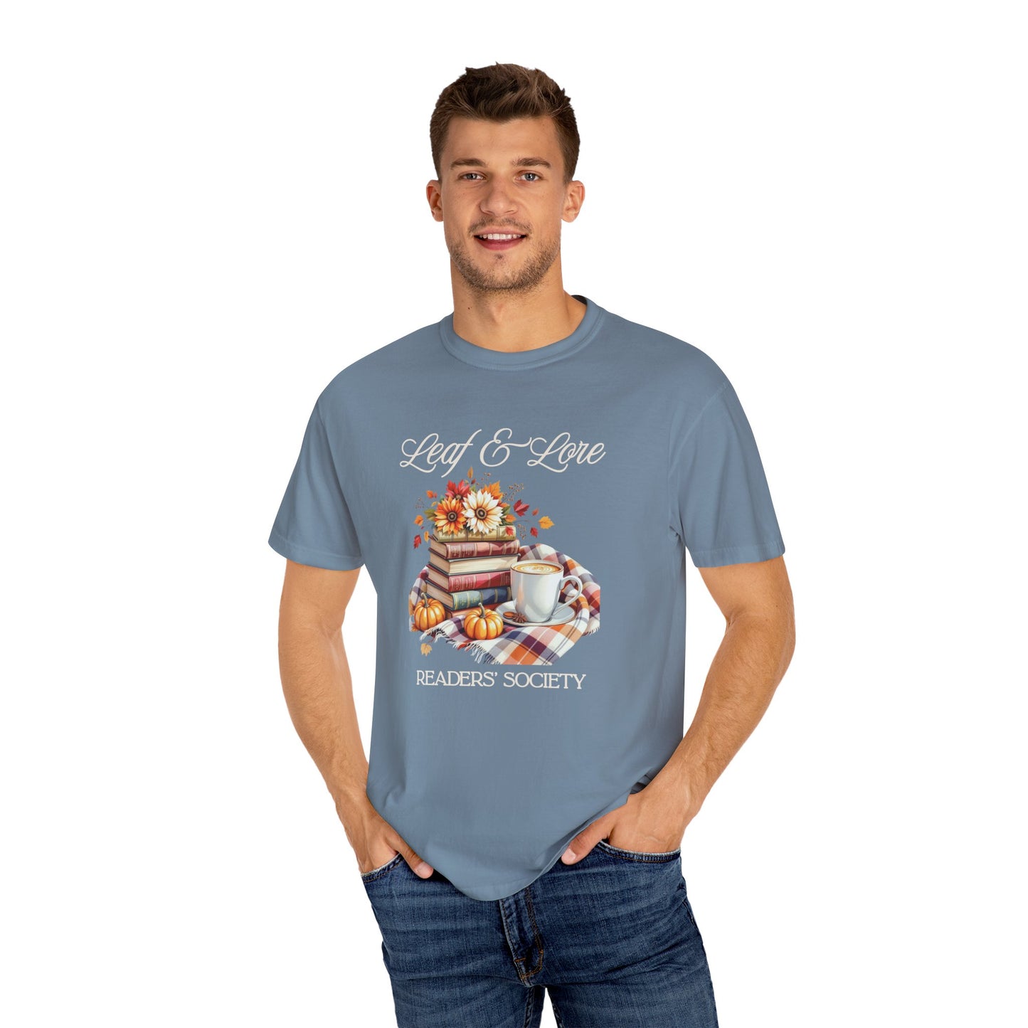 Cozy Book Lover Tee Unisex T-shirt Literary Apparel Leaf and Lore Readers' Society Autumn Vibes Gift Comfort Colours Shirt