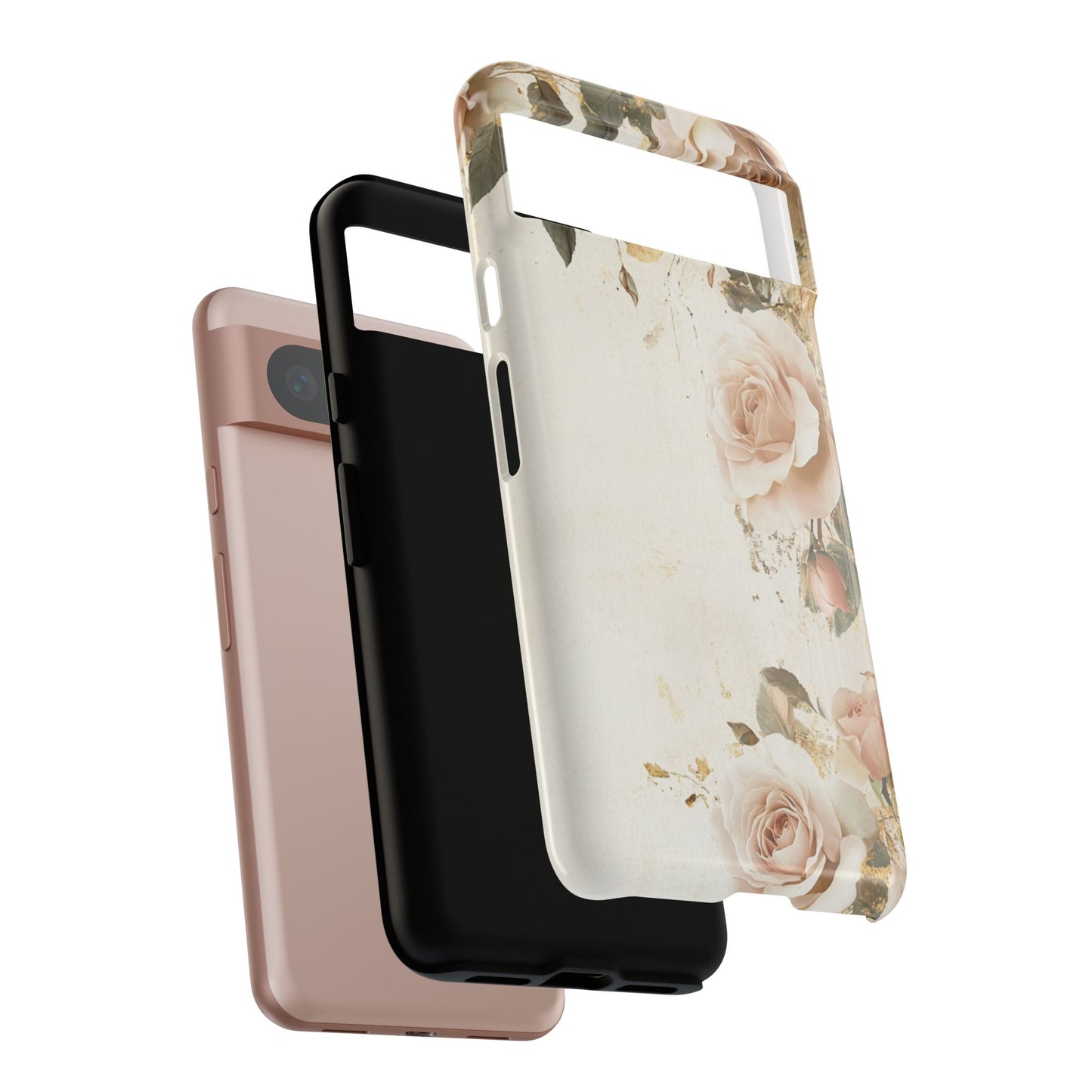 Antique Floral Tough Phone Case - Elegant Rose Design