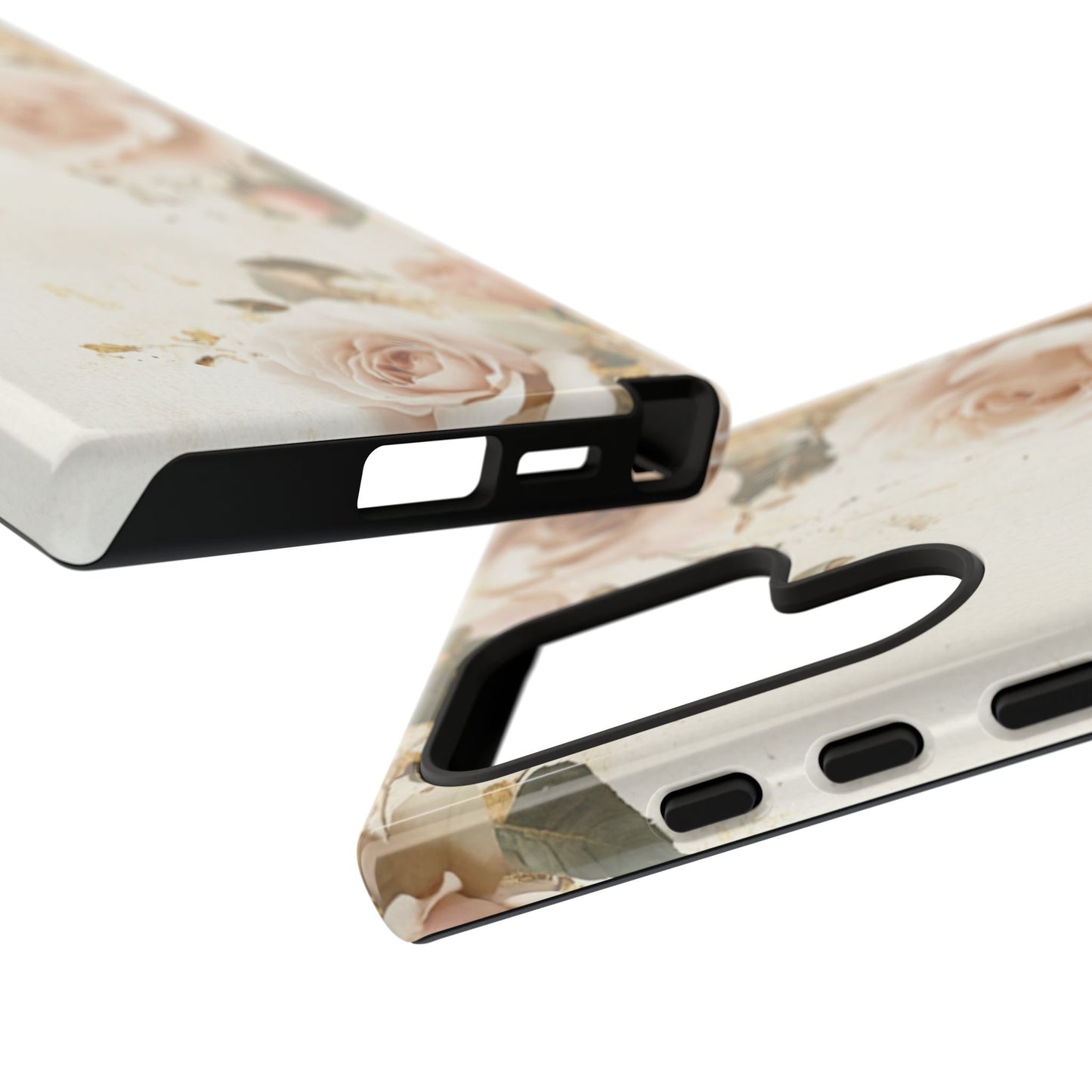Antique Floral Tough Phone Case - Elegant Rose Design