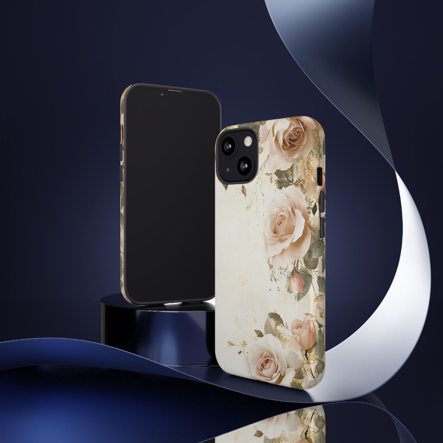 Antique Floral Tough Phone Case - Elegant Rose Design