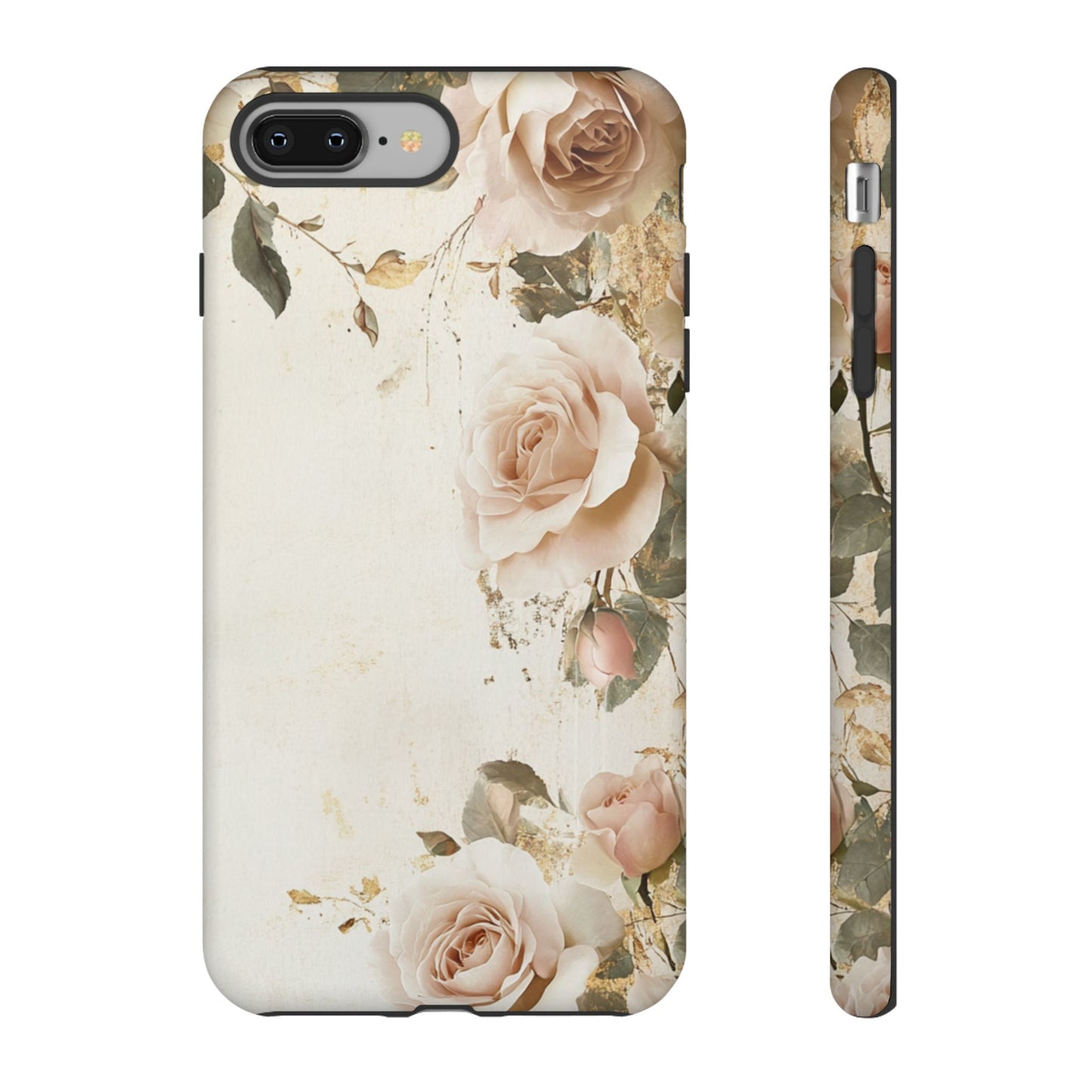 Antique Floral Tough Phone Case - Elegant Rose Design