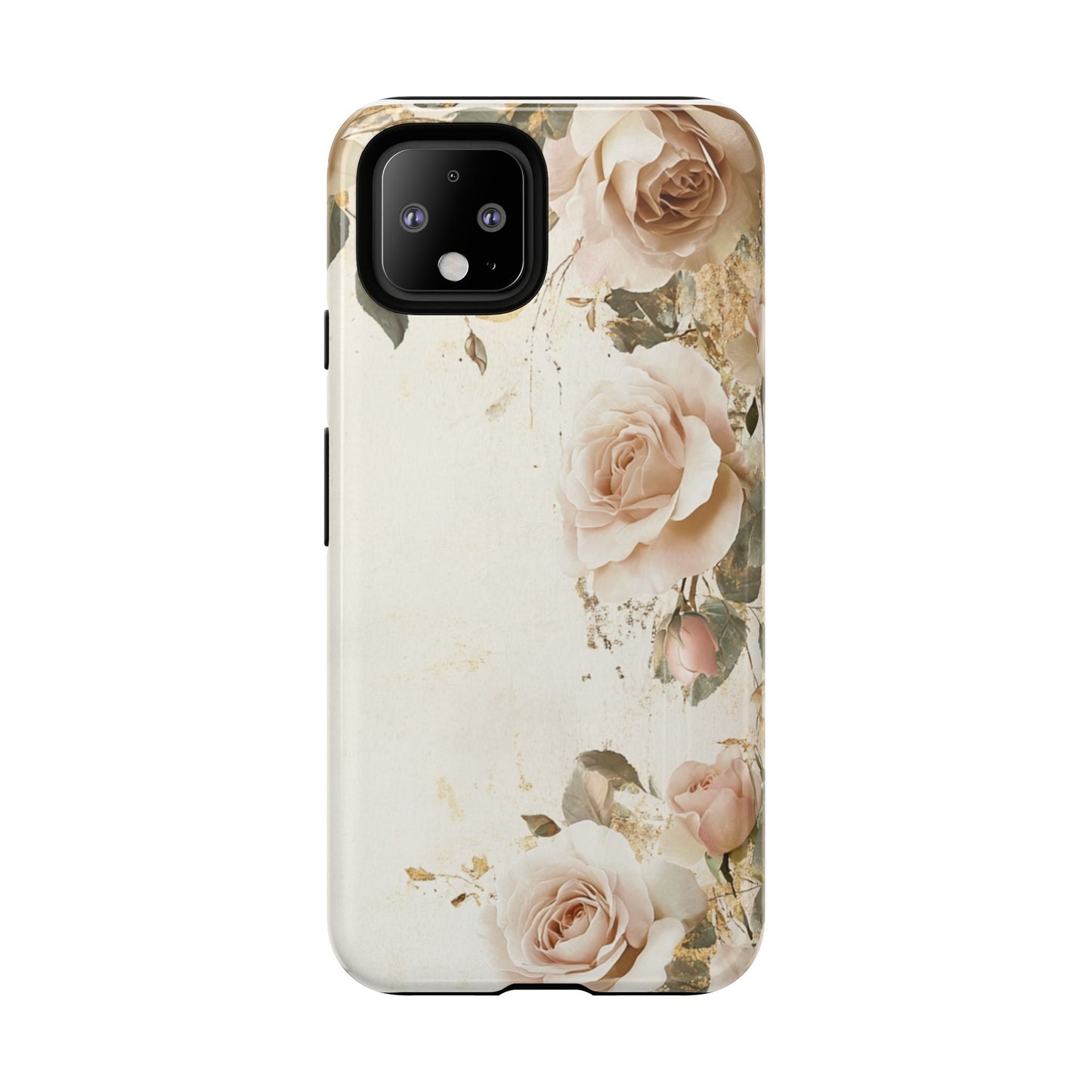 Antique Floral Tough Phone Case - Elegant Rose Design