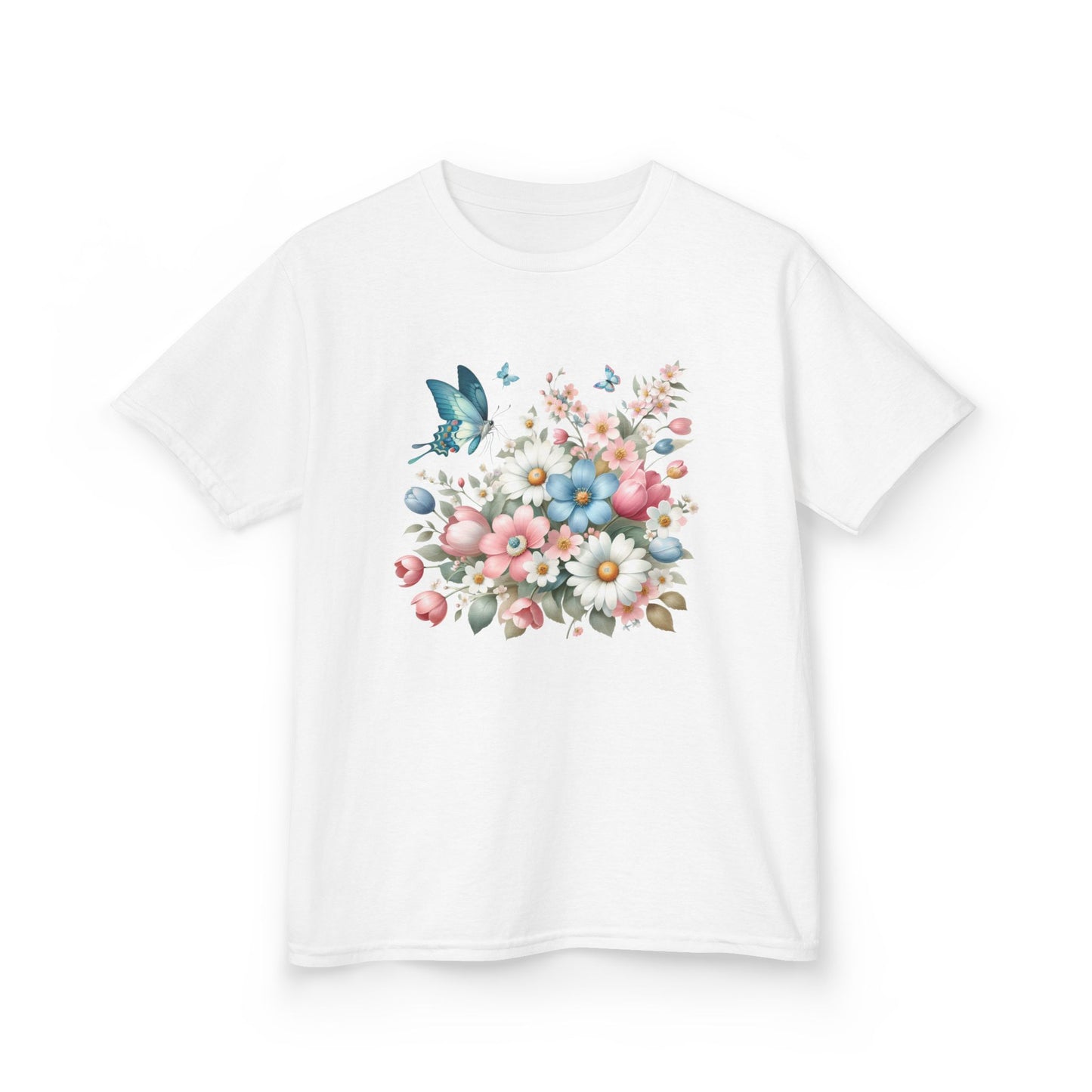 Kids Floral Butterfly Tee - Cute Nature Design for Spring Celebrations