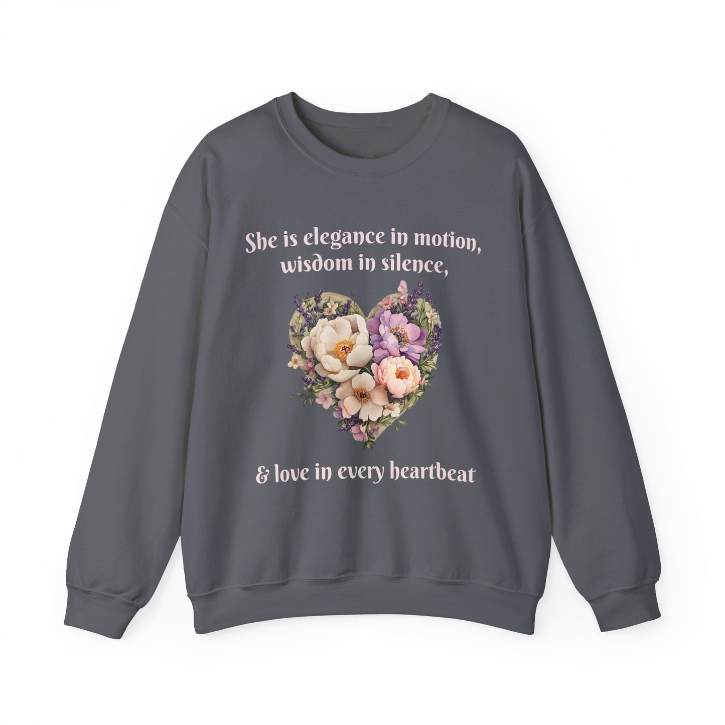 Floral Heart Crewneck Sweatshirt - Inspirational Love Design - Great for Mother's Day