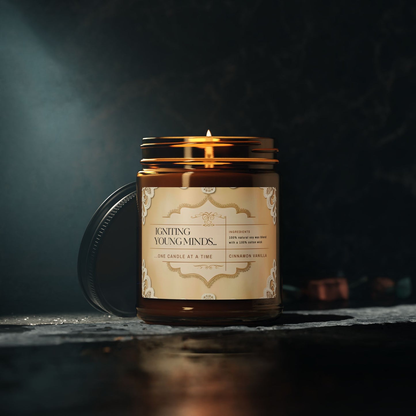 Cinnamon Vanilla Candle for Teachers - Igniting Young Minds | Aromatherapy Gifts, Home Decor, Relaxation, Eco-Friendly, Unique Gift Ideas, Teacher Gift