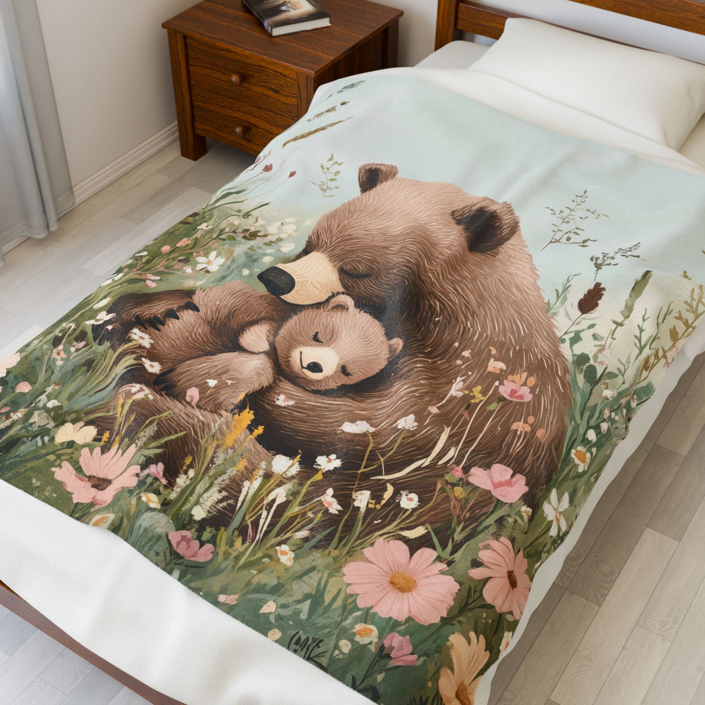 Cozy Velveteen Plush Blanket - Beary Cherished Design