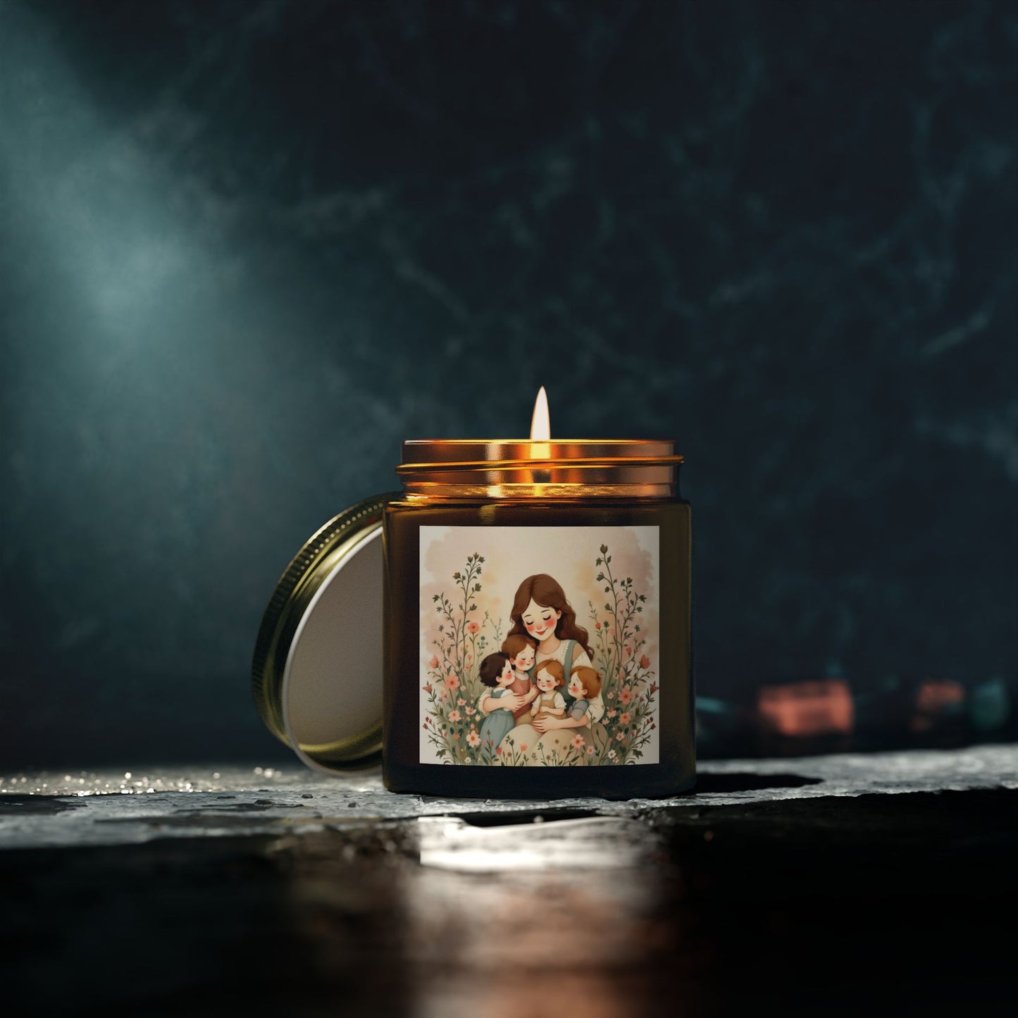 "A Mother's Love" Scented Candles, Mother's Day Design, Coconut Apricot Wax