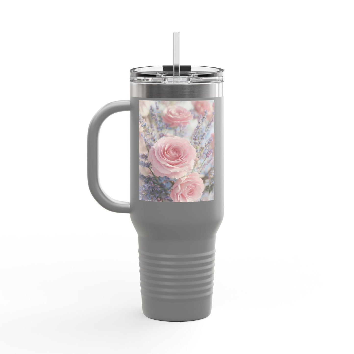 Blossom with Grace Insulated Travel Mug - 40oz, Stylish Drinkware for Adventures