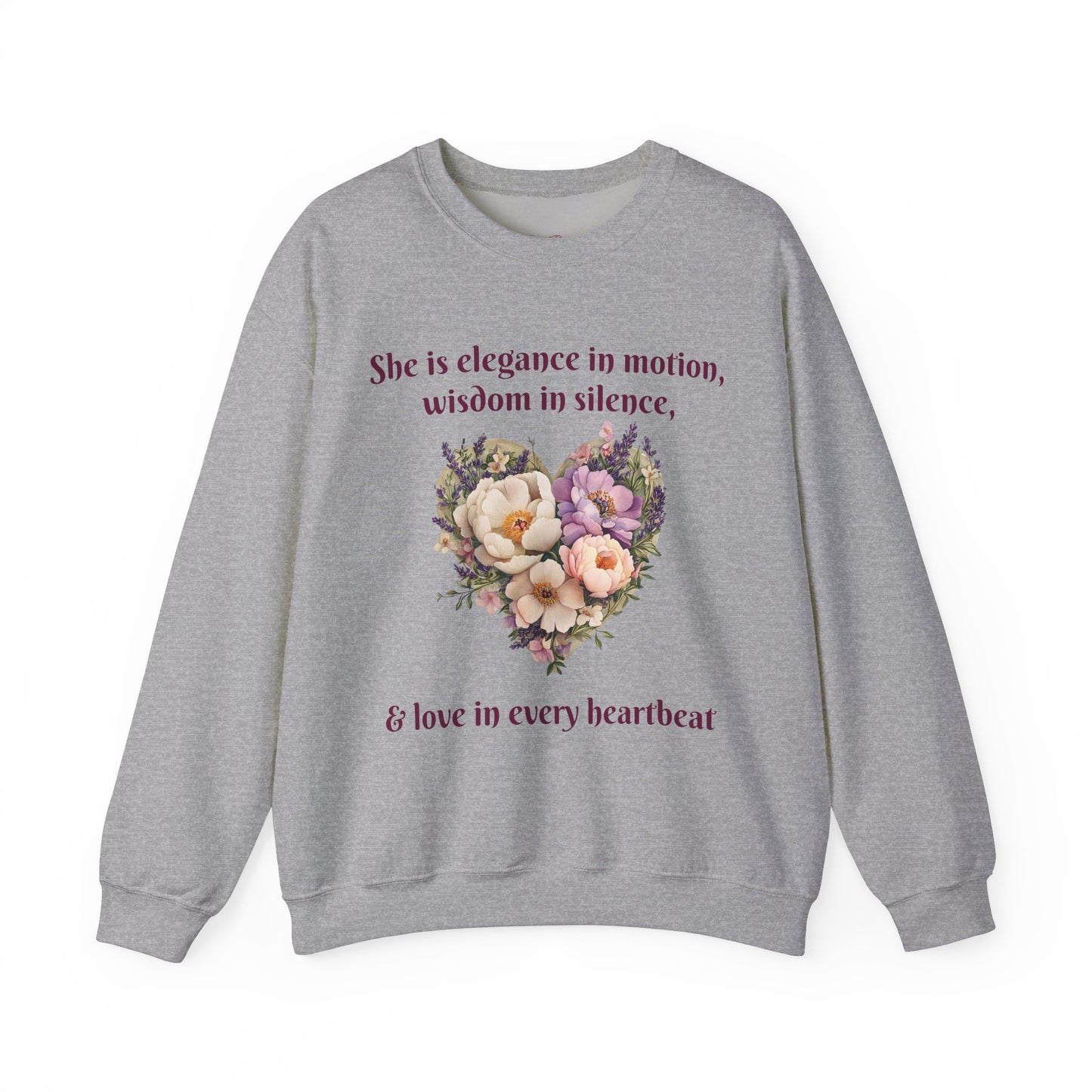 Floral Heart Crewneck Sweatshirt - Inspirational Love Design - Great for Mother's Day