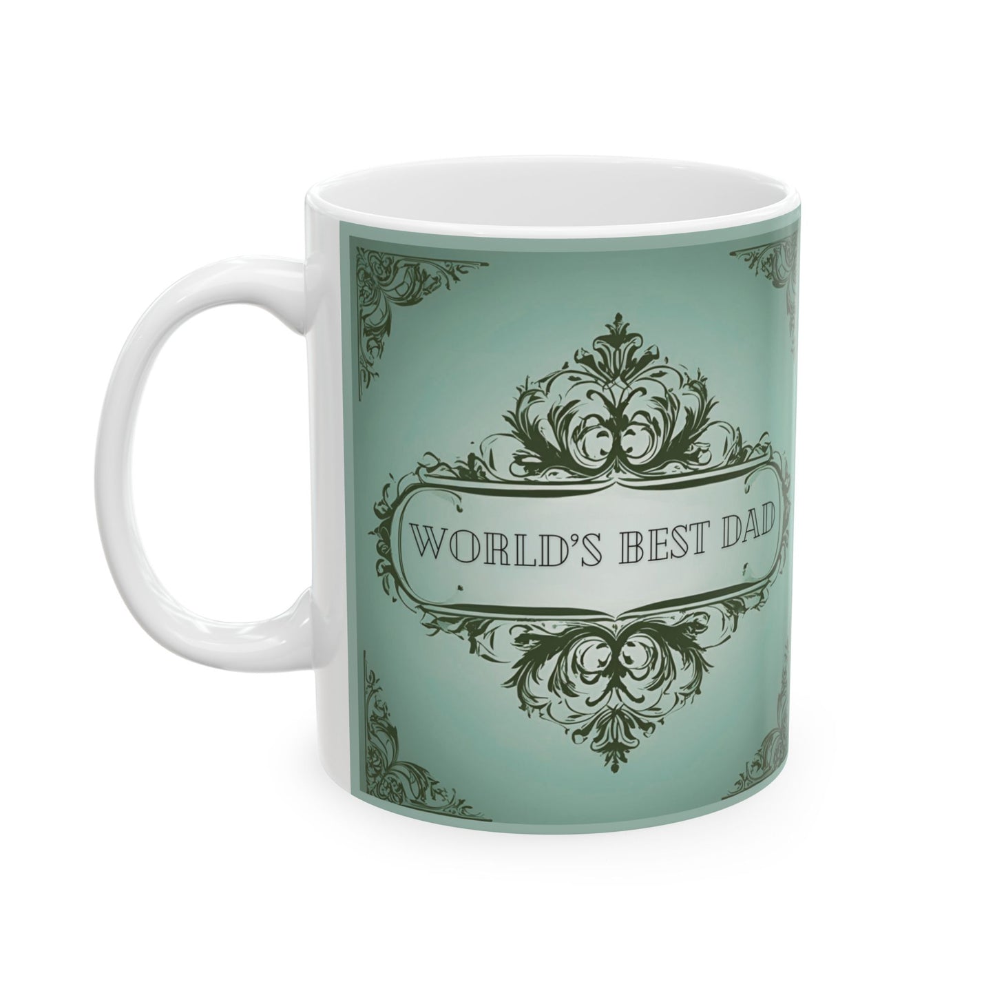 World's Best Dad Ceramic Mug - Perfect Gift for Father's Day, Birthdays, or Special Occasions, Classical Elegance