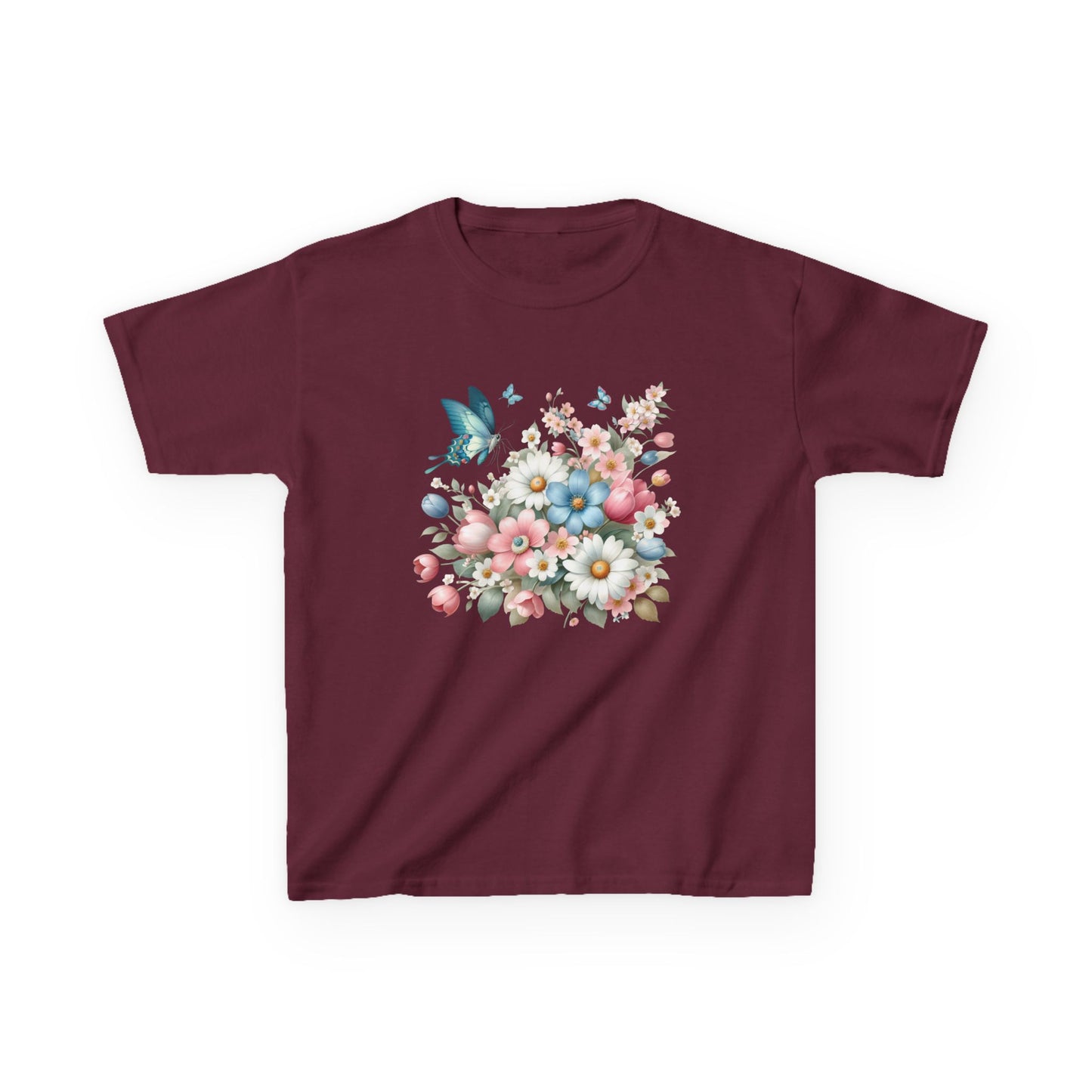 Kids Floral Butterfly Tee - Cute Nature Design for Spring Celebrations