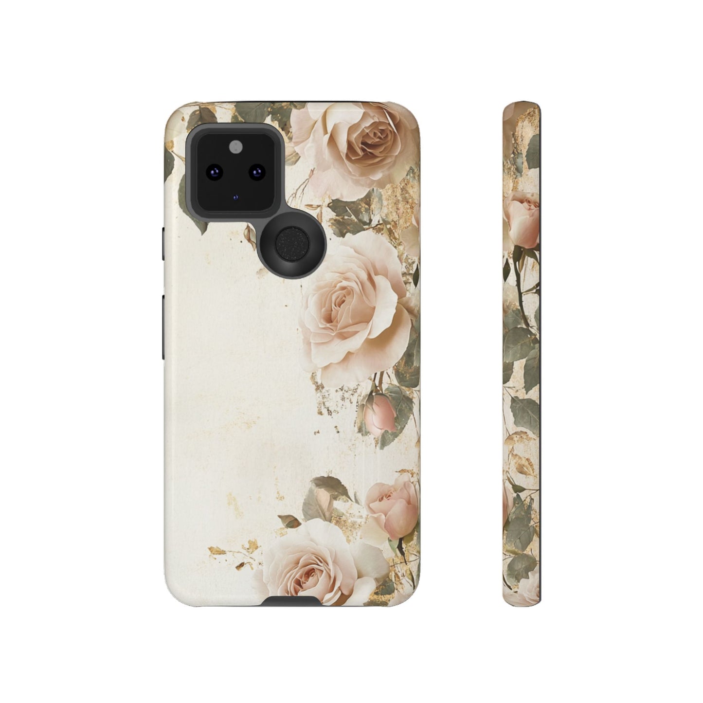 Antique Floral Tough Phone Case - Elegant Rose Design