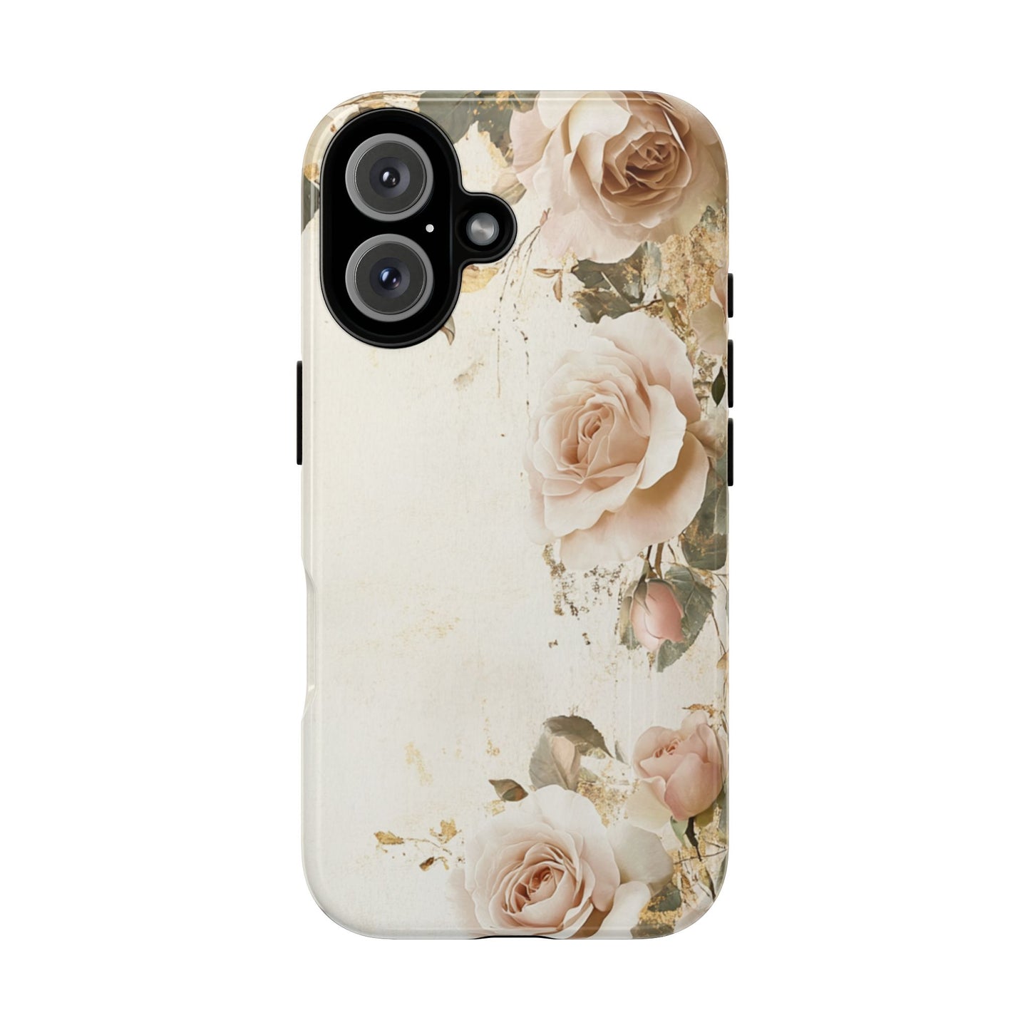 Antique Floral Tough Phone Case - Elegant Rose Design
