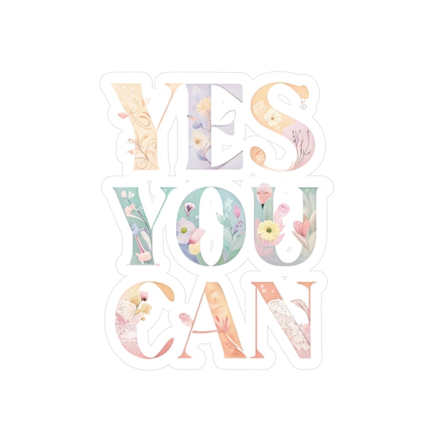 Inspirational Vinyl Decals for Home Decor, Motivational Stickers, Positive Affirmation Stickers, Yes You Can Decal for Walls, Laptop