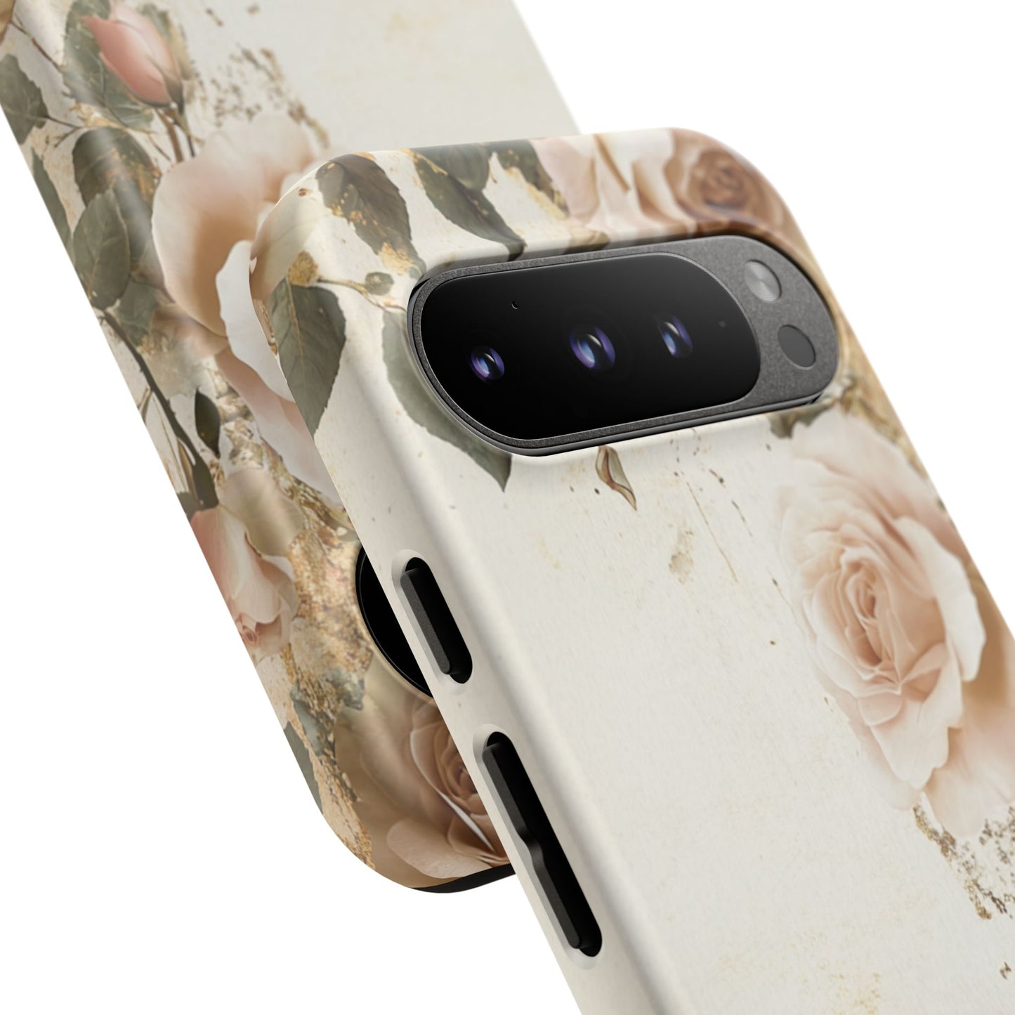 Antique Floral Tough Phone Case - Elegant Rose Design