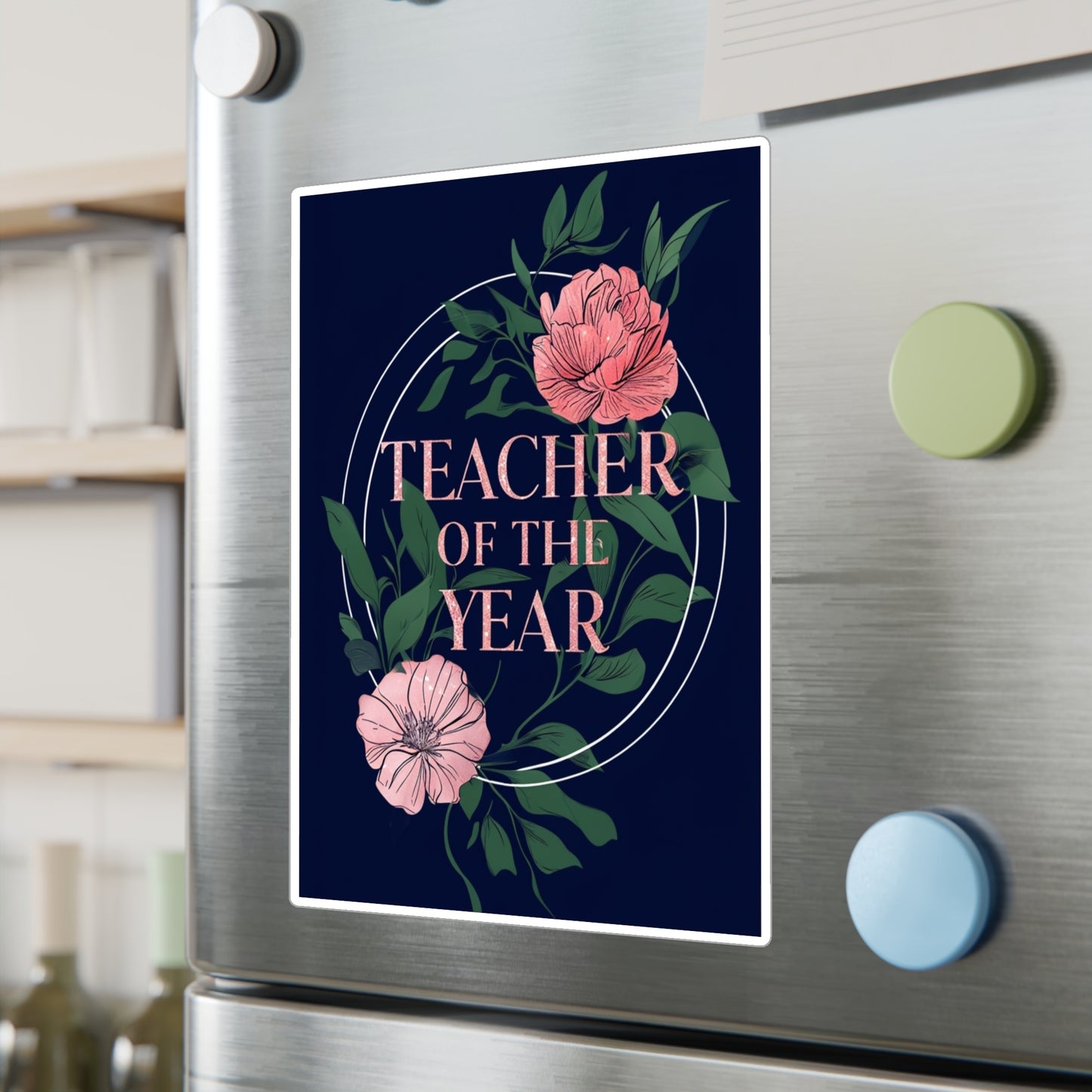 Teacher of the Year Kiss-Cut Vinyl Decals, Decorative Stickers for Educators, Classroom Decor, Gift for Teachers, Teacher Appreciation