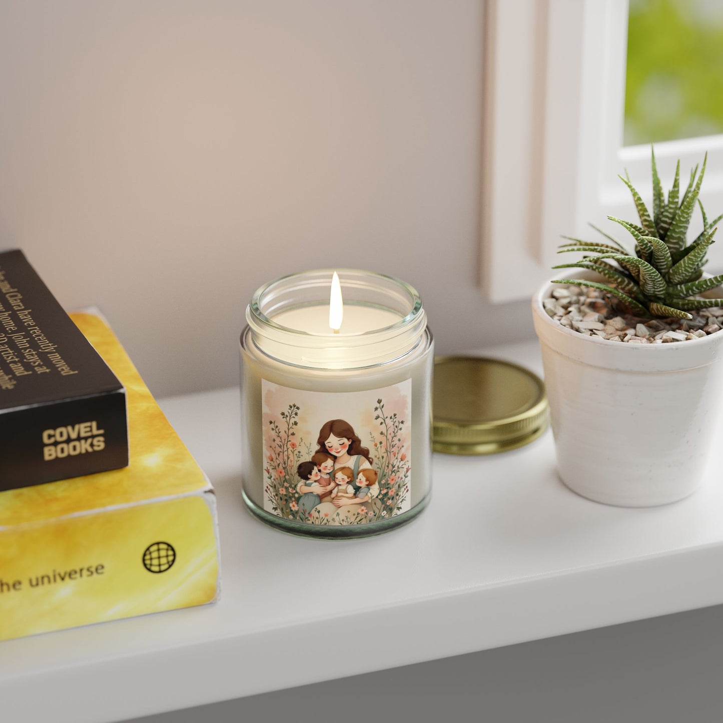 "A Mother's Love" Scented Candles, Mother's Day Design, Coconut Apricot Wax