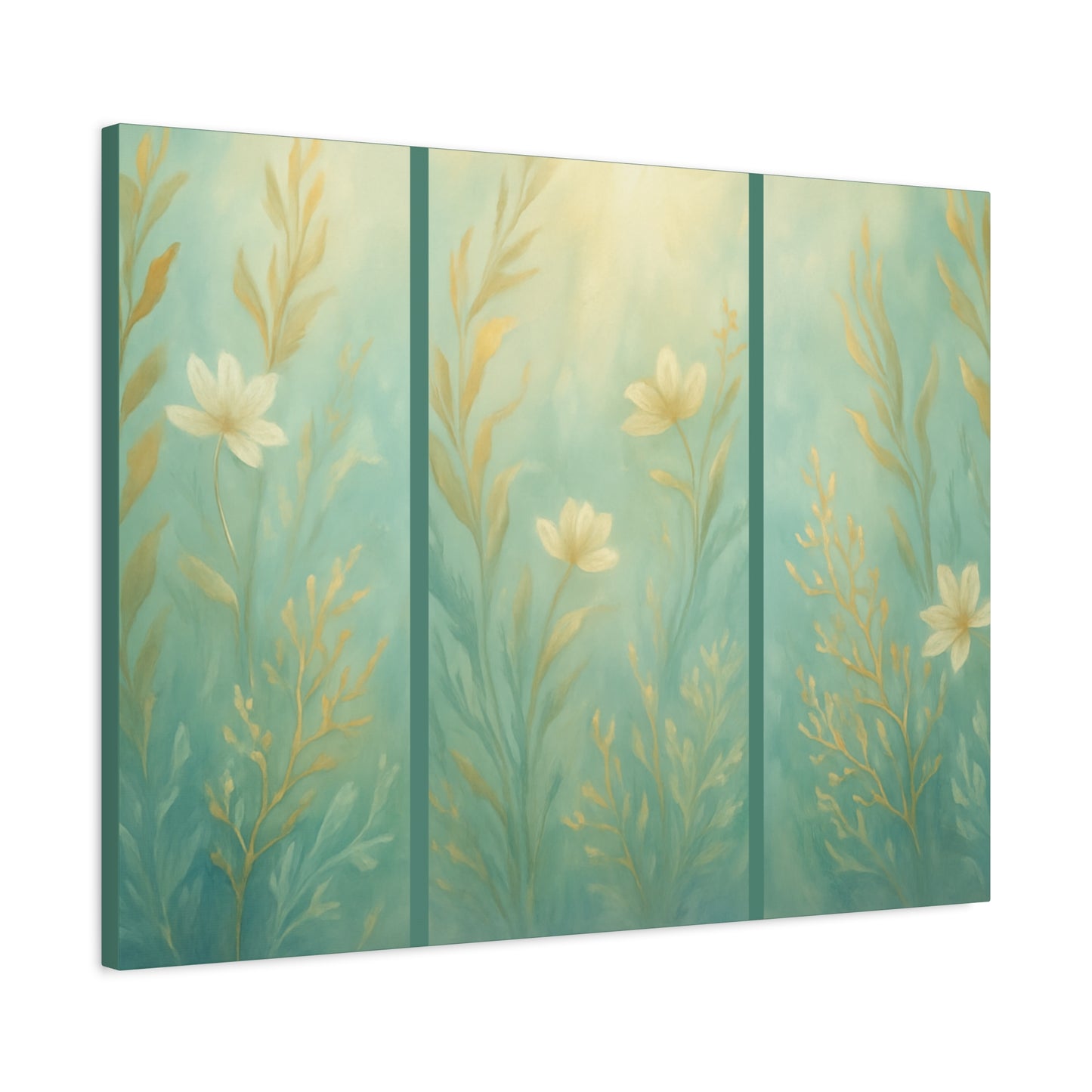 Ocean-Inspired Floral Wall Art Tranquil Home Decor for Living Room Bedroom Nature Lovers Watercolour Serene Canvas Coastal Decor Sea Garden