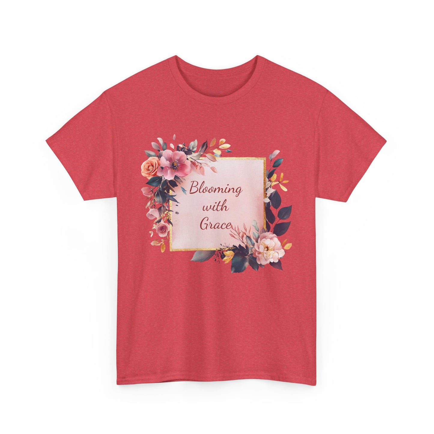 Blooming with Grace Unisex Heavy Cotton Tee - Floral Design T-Shirt for Spring