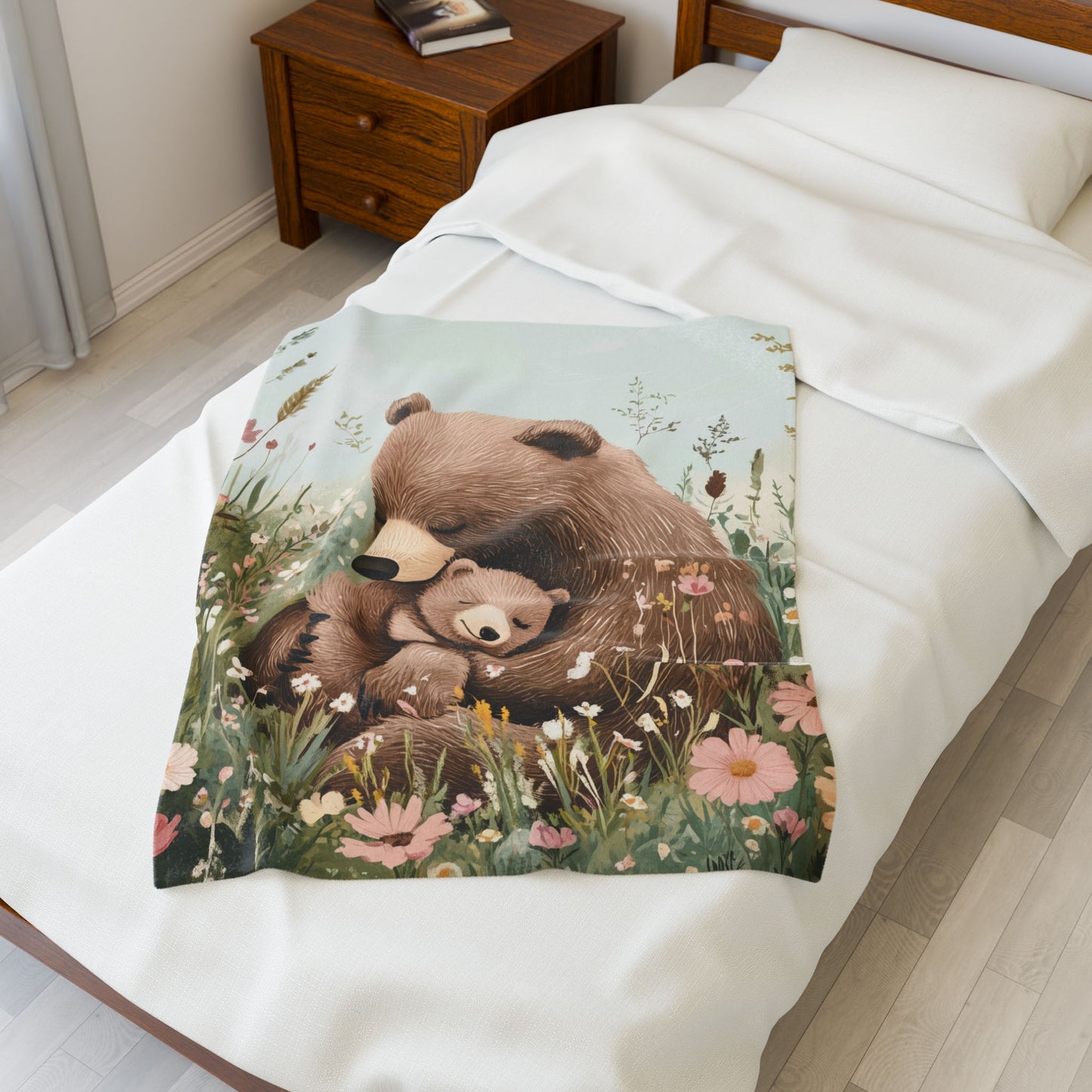 Cozy Velveteen Plush Blanket - Beary Cherished Design