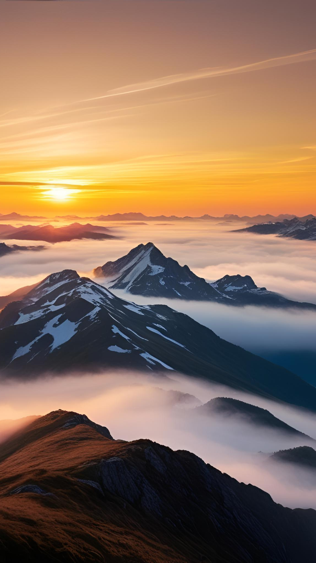 #55 Misty Mountains at Sunset
