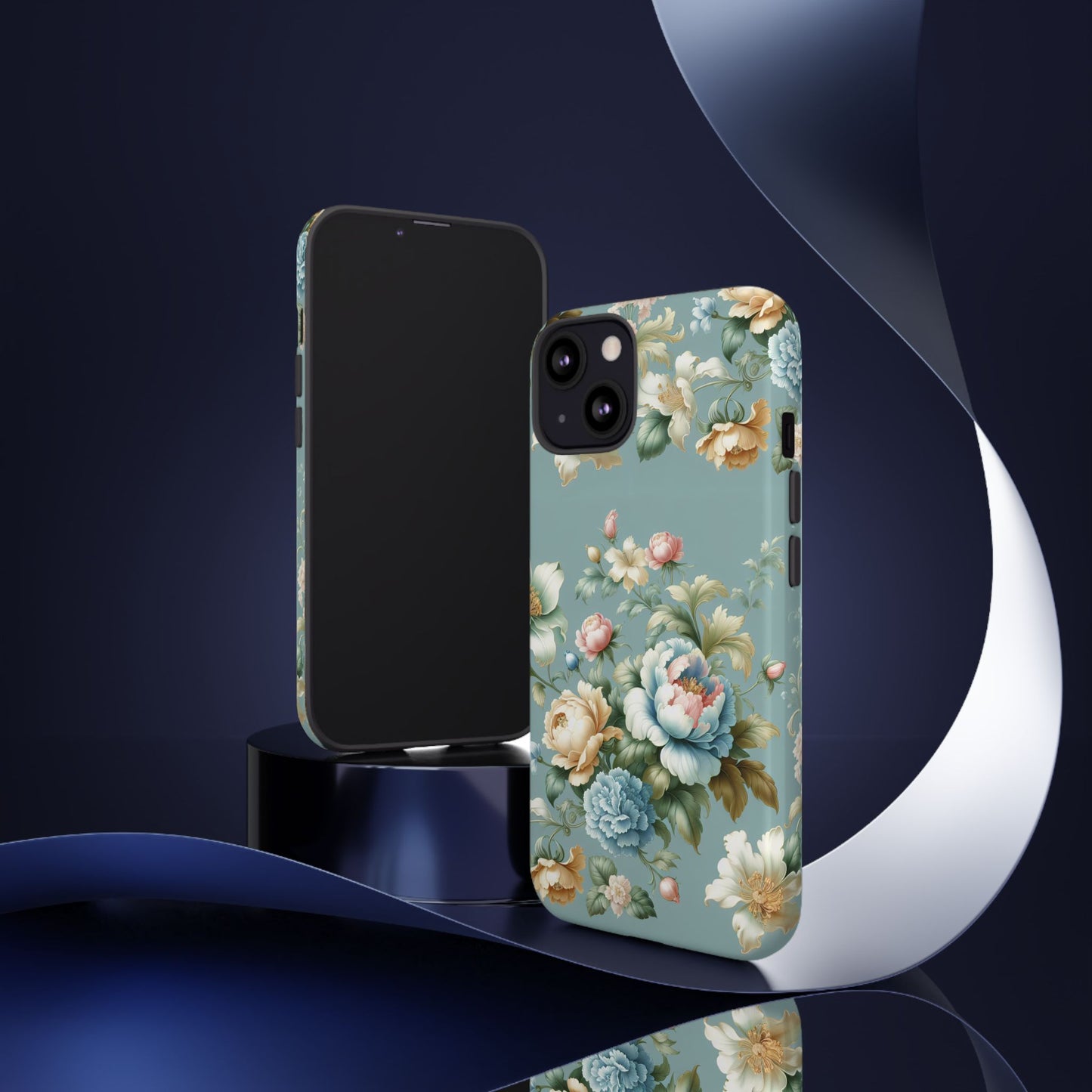 Floral Tough Phone Case - Elegant Flower Pattern, Durable Protection