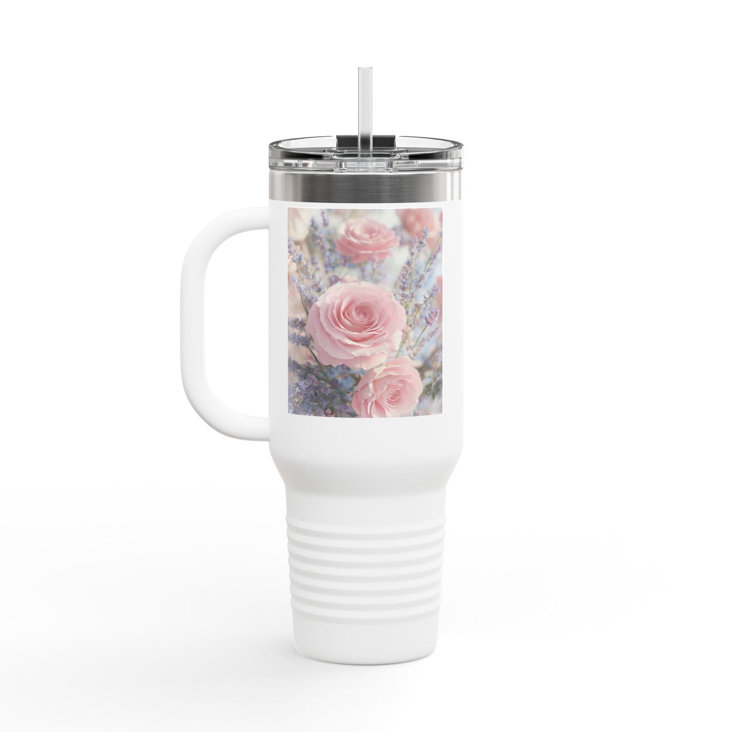 Blossom with Grace Insulated Travel Mug - 40oz, Stylish Drinkware for Adventures