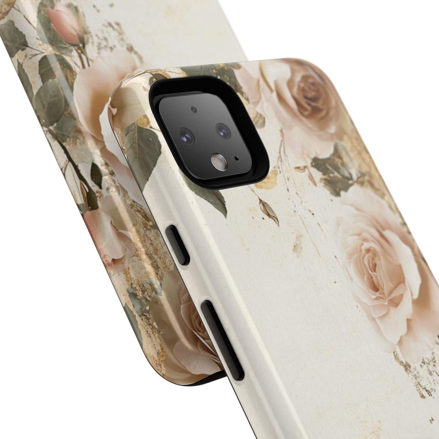 Antique Floral Tough Phone Case - Elegant Rose Design