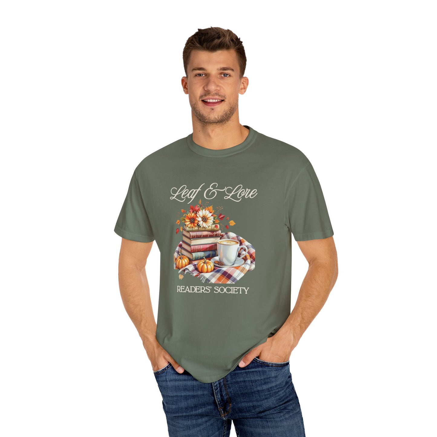 Cozy Book Lover Tee Unisex T-shirt Literary Apparel Leaf and Lore Readers' Society Autumn Vibes Gift Comfort Colours Shirt