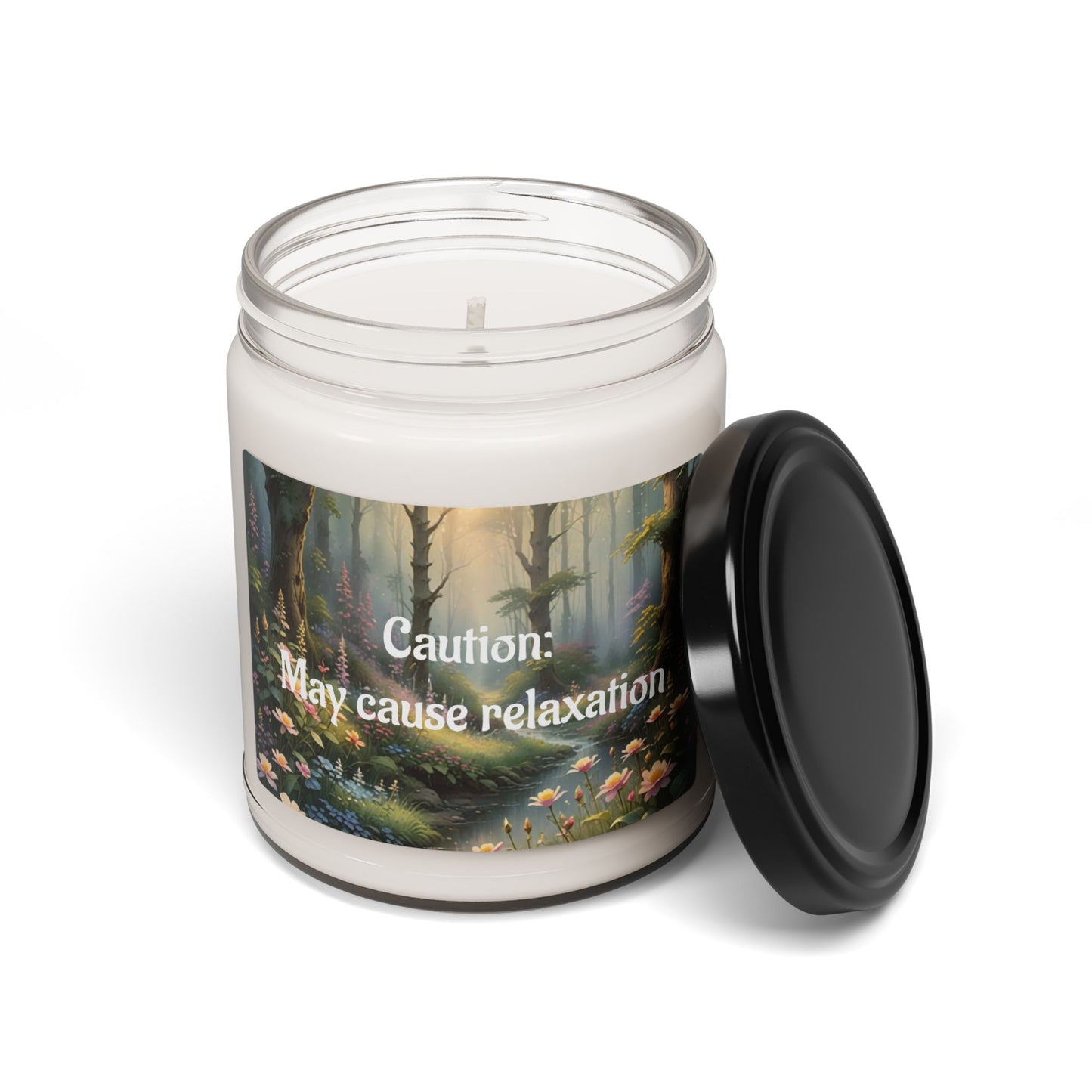 Scented Soy Candle - 'Caution: May Cause Relaxation' - 9oz Serenity Candle for Stress Relief & Home Décor, Teacher Gifts