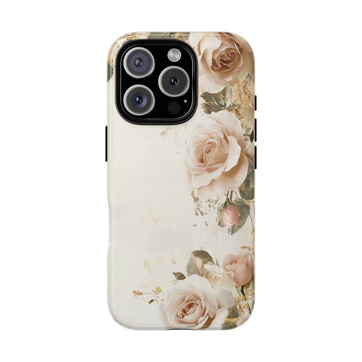 Antique Floral Tough Phone Case - Elegant Rose Design