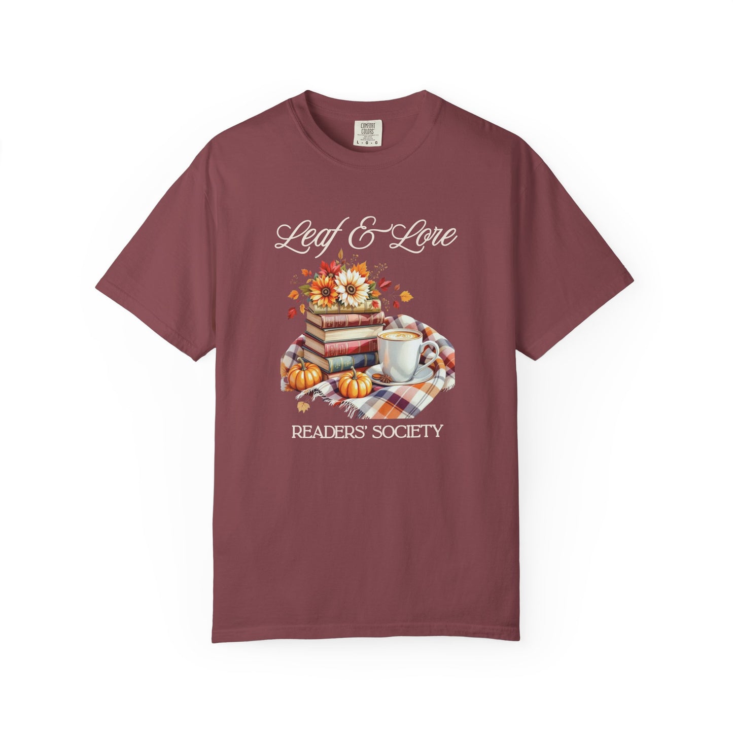 Cozy Book Lover Tee Unisex T-shirt Literary Apparel Leaf and Lore Readers' Society Autumn Vibes Gift Comfort Colours Shirt