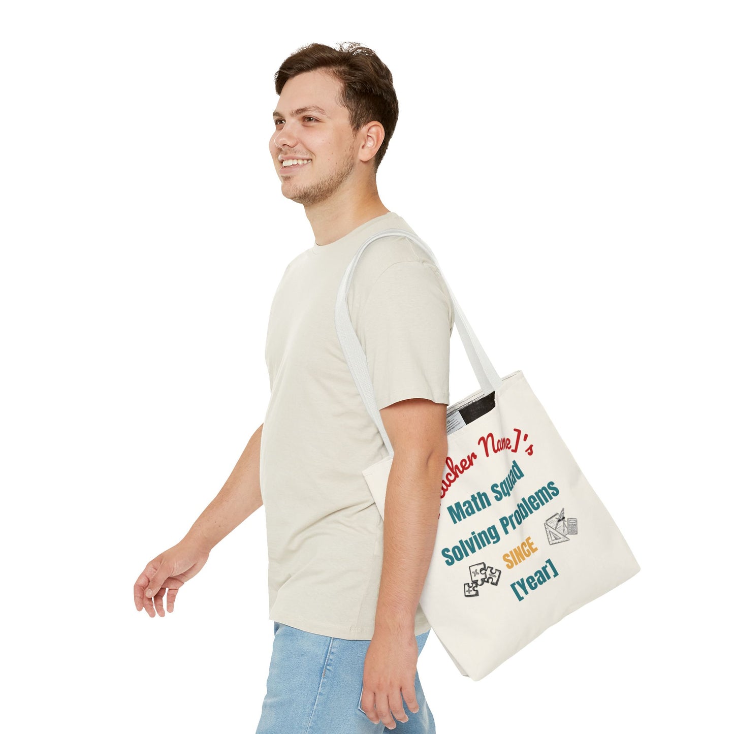 Personalized Teacher Tote Bag, Math Squad Bag, School Supply Tote, Gift for Teachers, Classroom Essentials, Teacher Appreciation