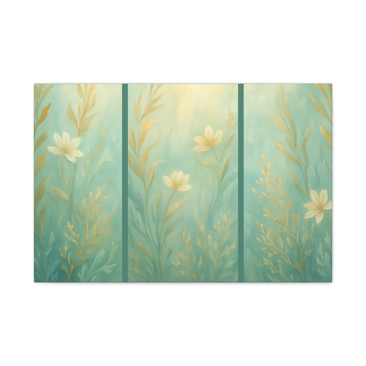 Ocean-Inspired Floral Wall Art Tranquil Home Decor for Living Room Bedroom Nature Lovers Watercolour Serene Canvas Coastal Decor Sea Garden