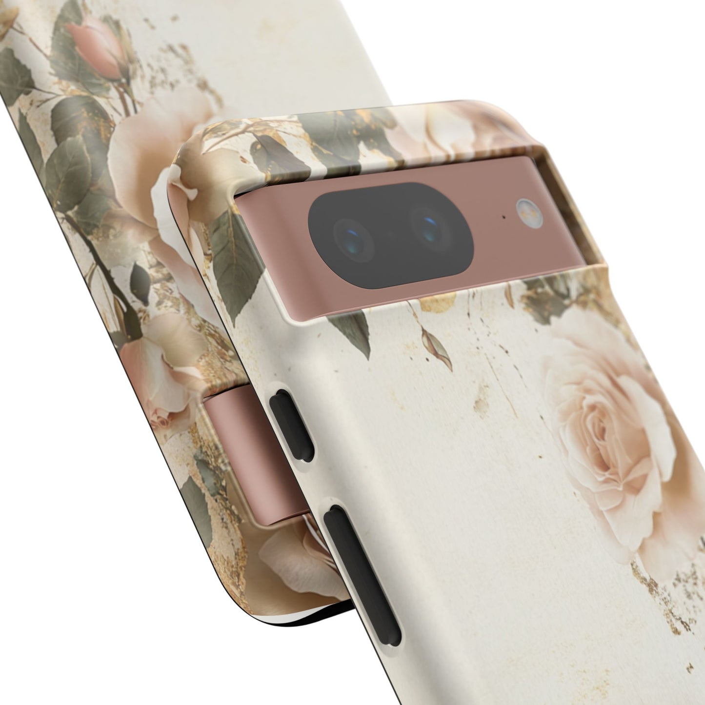 Antique Floral Tough Phone Case - Elegant Rose Design