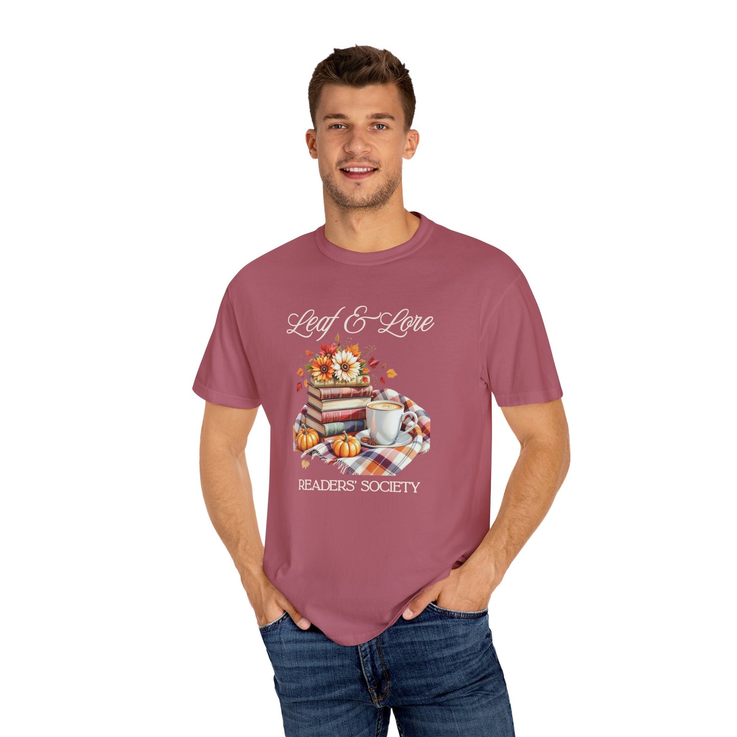 Cozy Book Lover Tee Unisex T-shirt Literary Apparel Leaf and Lore Readers' Society Autumn Vibes Gift Comfort Colours Shirt