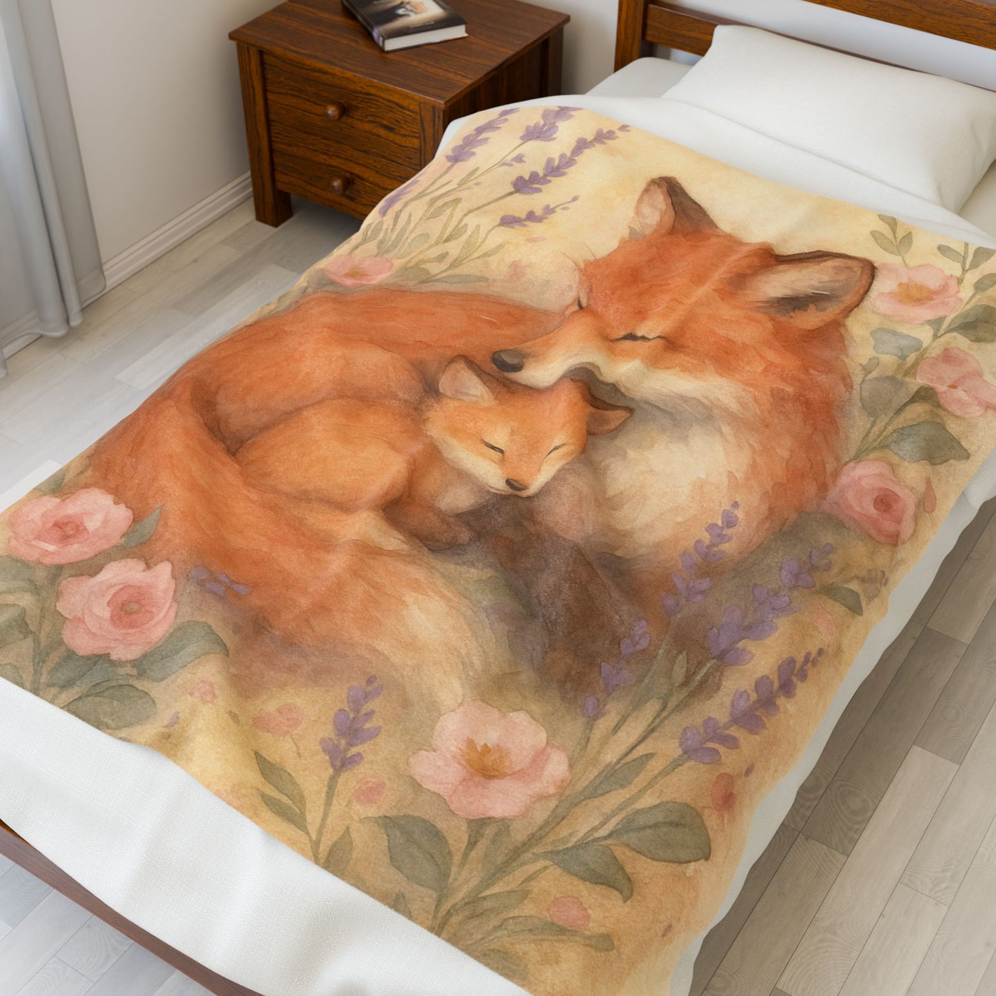 L'il Fox Family Velveteen Plush Blanket