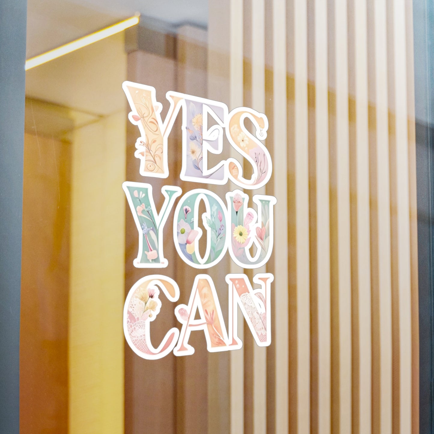 Inspirational Vinyl Decals for Home Decor, Motivational Stickers, Positive Affirmation Stickers, Yes You Can Decal for Walls, Laptop