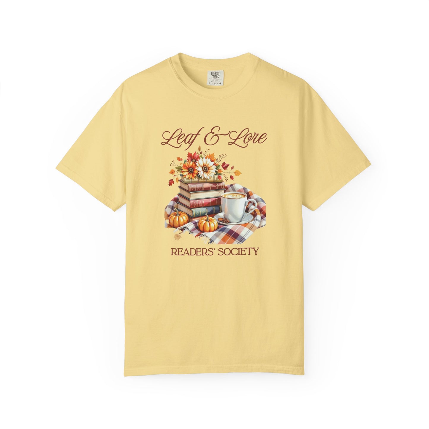 Cozy Book Lover Tee Unisex T-shirt Literary Apparel Leaf and Lore Readers' Society Autumn Vibes Gift Comfort Colours Shirt