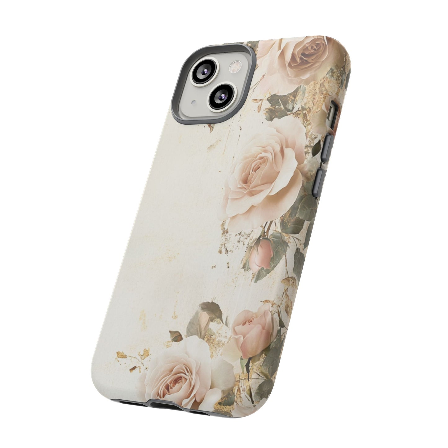 Antique Floral Tough Phone Case - Elegant Rose Design