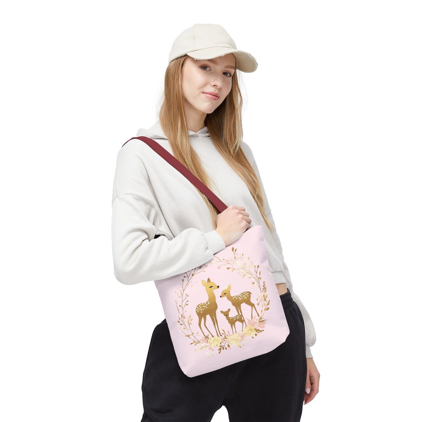 Elegant Floral Deer Tote Bag - Cute & Stylish Eco-Friendly Shopping Bag