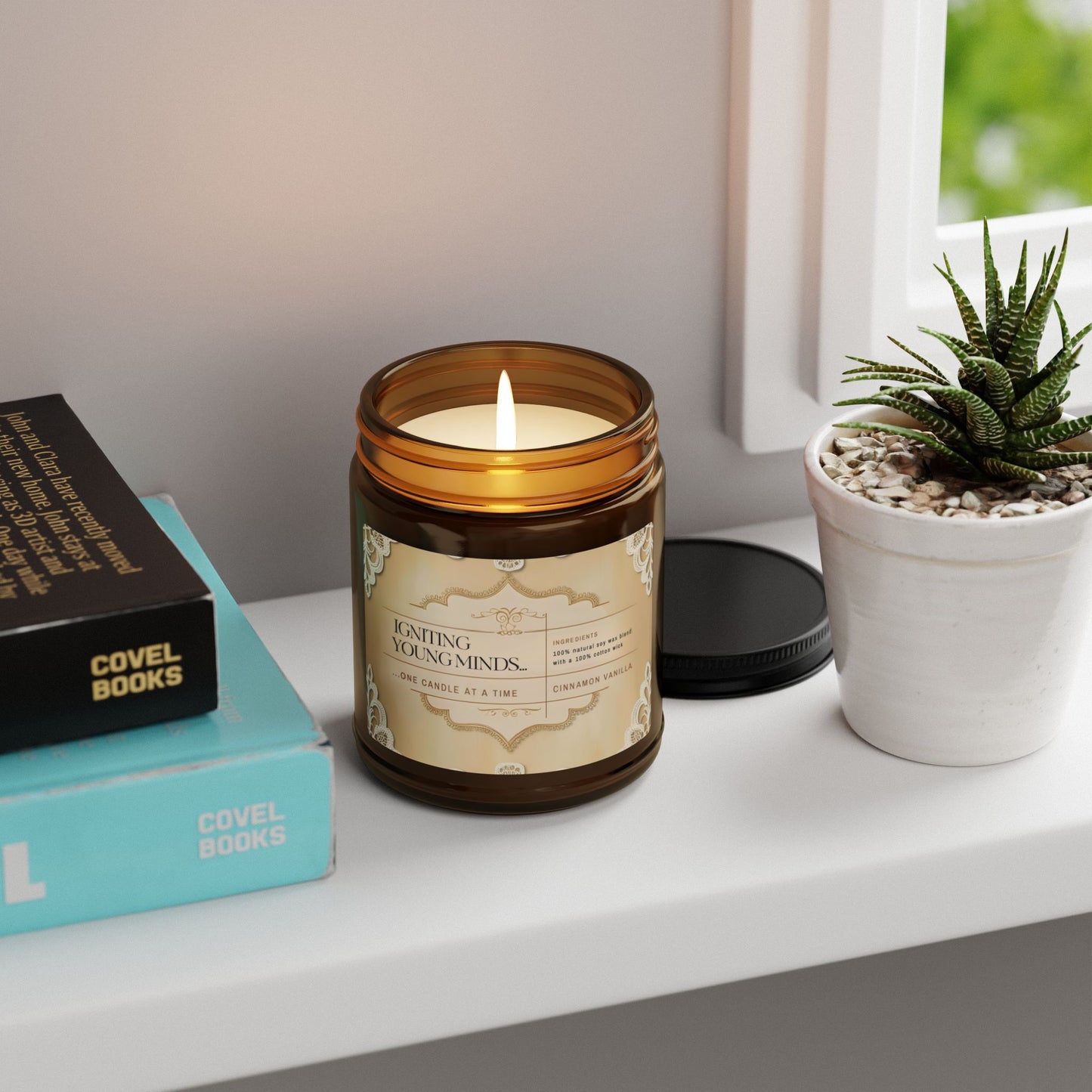 Cinnamon Vanilla Candle for Teachers - Igniting Young Minds | Aromatherapy Gifts, Home Decor, Relaxation, Eco-Friendly, Unique Gift Ideas, Teacher Gift