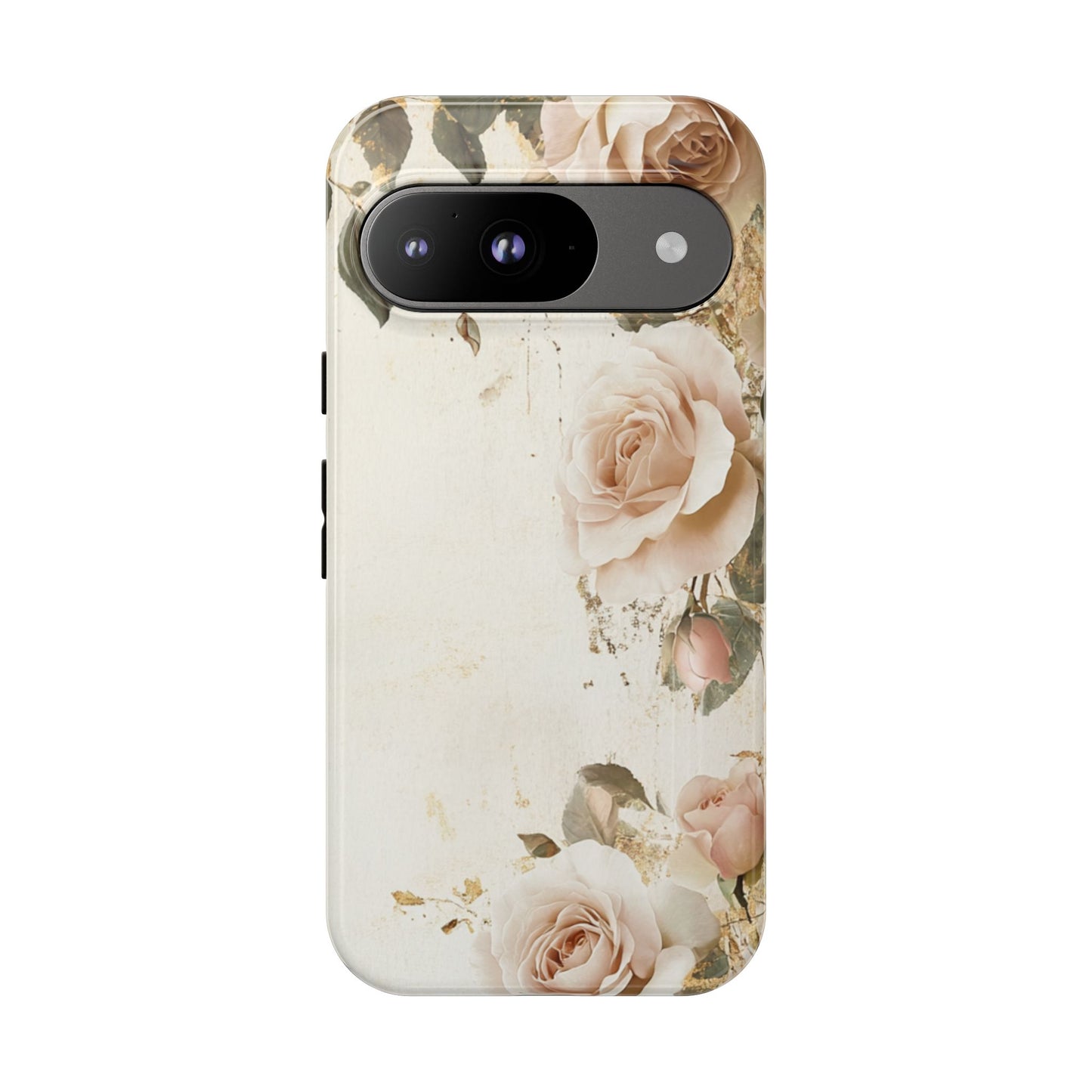 Antique Floral Tough Phone Case - Elegant Rose Design
