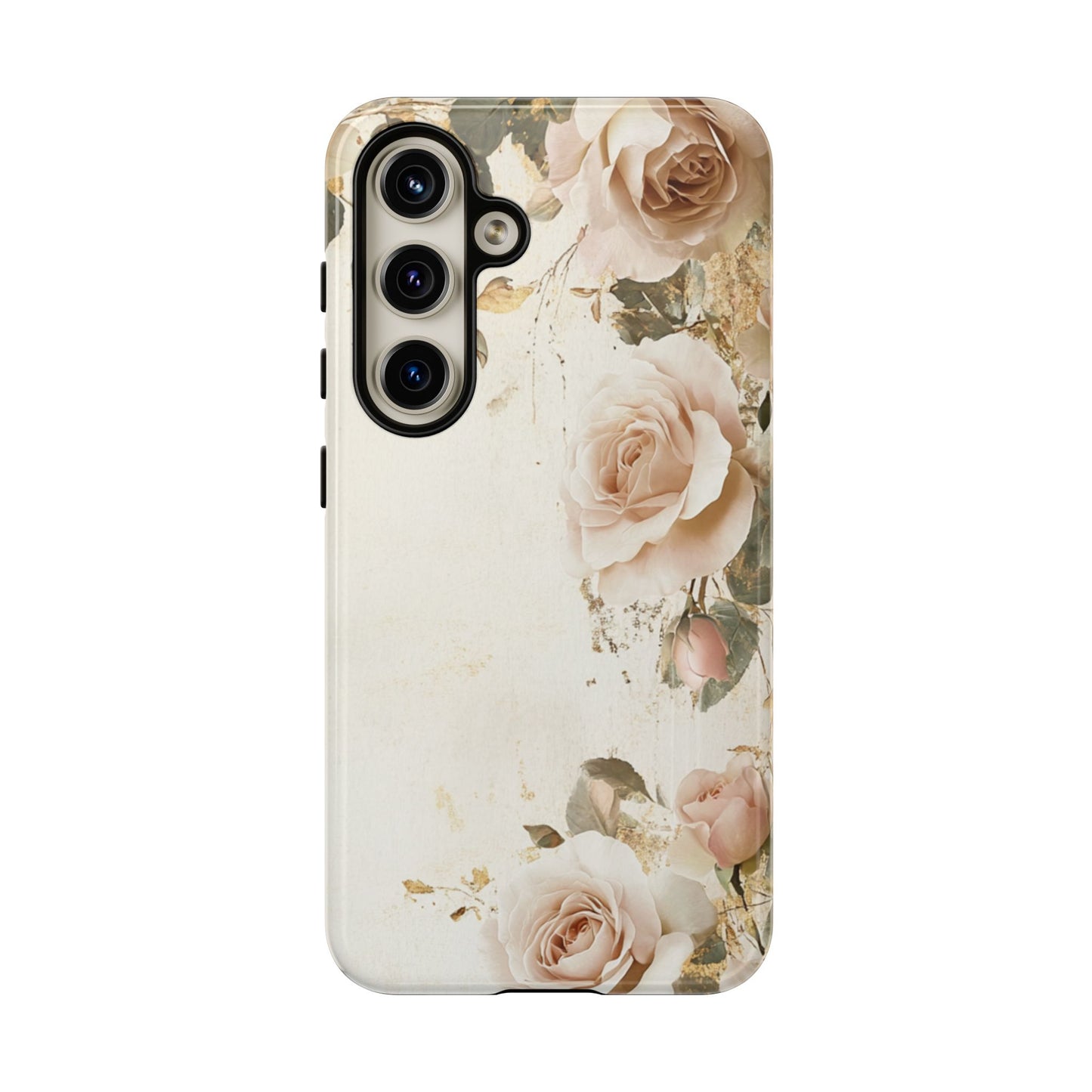 Antique Floral Tough Phone Case - Elegant Rose Design