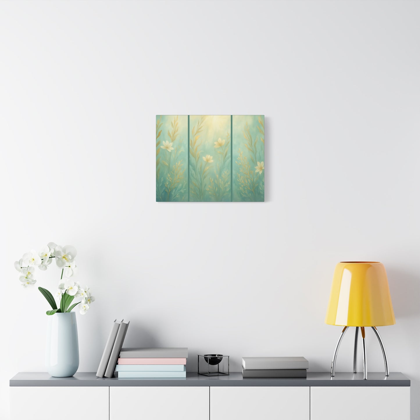 Ocean-Inspired Floral Wall Art Tranquil Home Decor for Living Room Bedroom Nature Lovers Watercolour Serene Canvas Coastal Decor Sea Garden