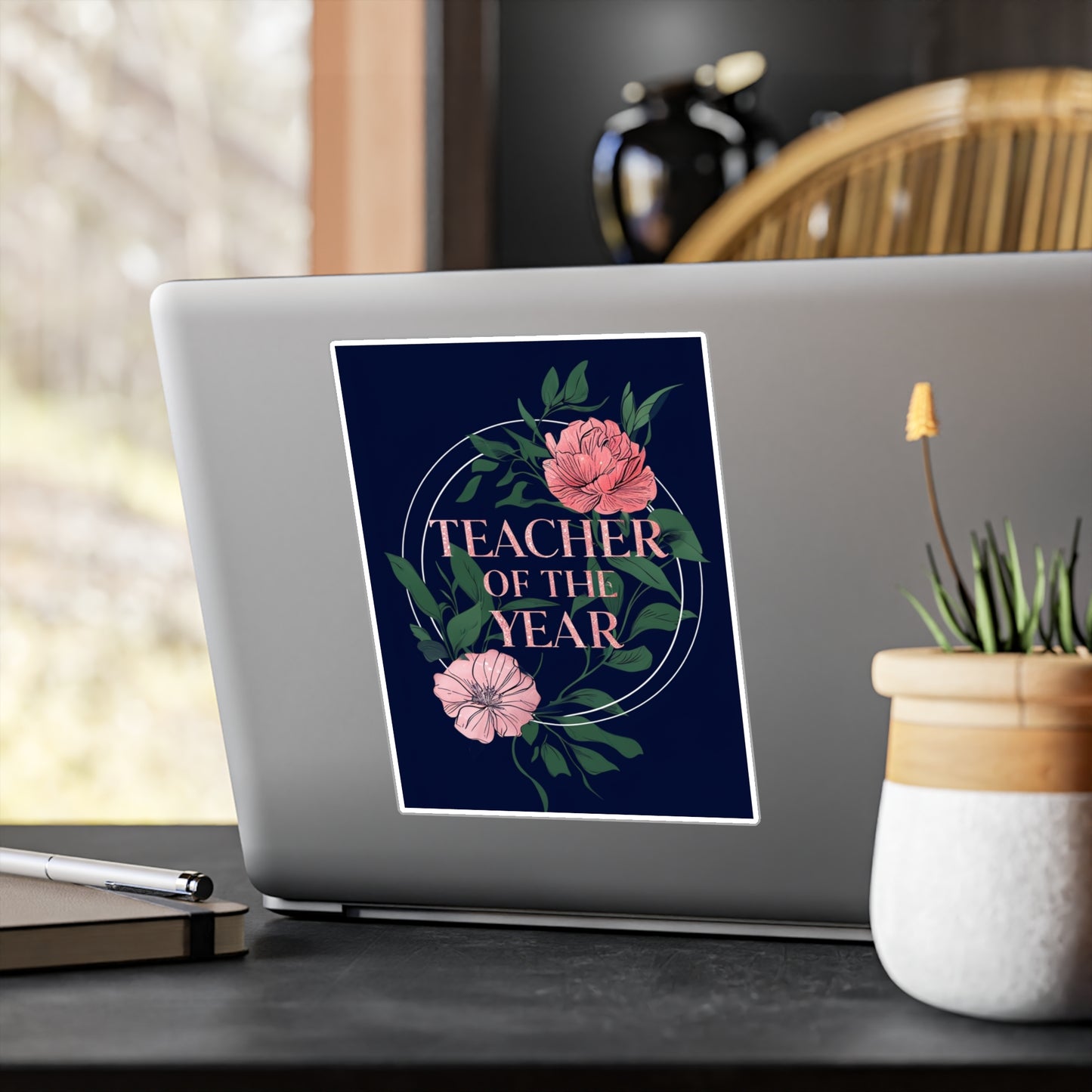 Teacher of the Year Kiss-Cut Vinyl Decals, Decorative Stickers for Educators, Classroom Decor, Gift for Teachers, Teacher Appreciation