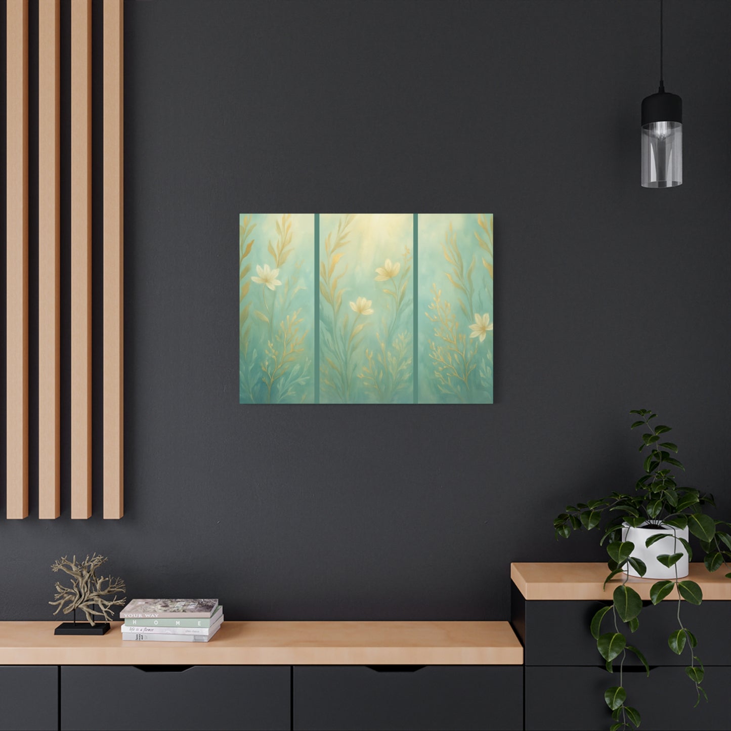 Ocean-Inspired Floral Wall Art Tranquil Home Decor for Living Room Bedroom Nature Lovers Watercolour Serene Canvas Coastal Decor Sea Garden